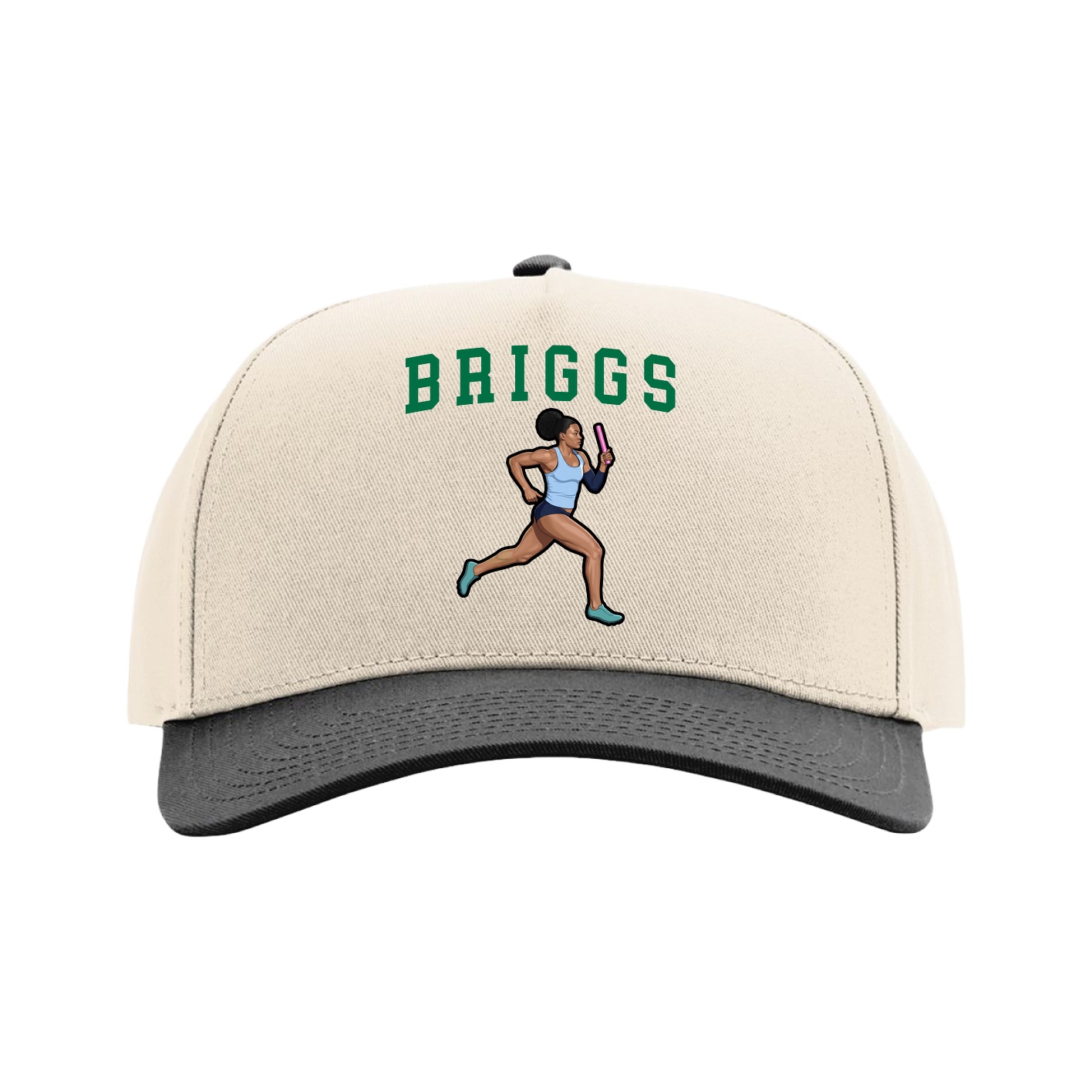 Full Fabric Five-Panel Champ Cap — Shirsey in Cream/Black