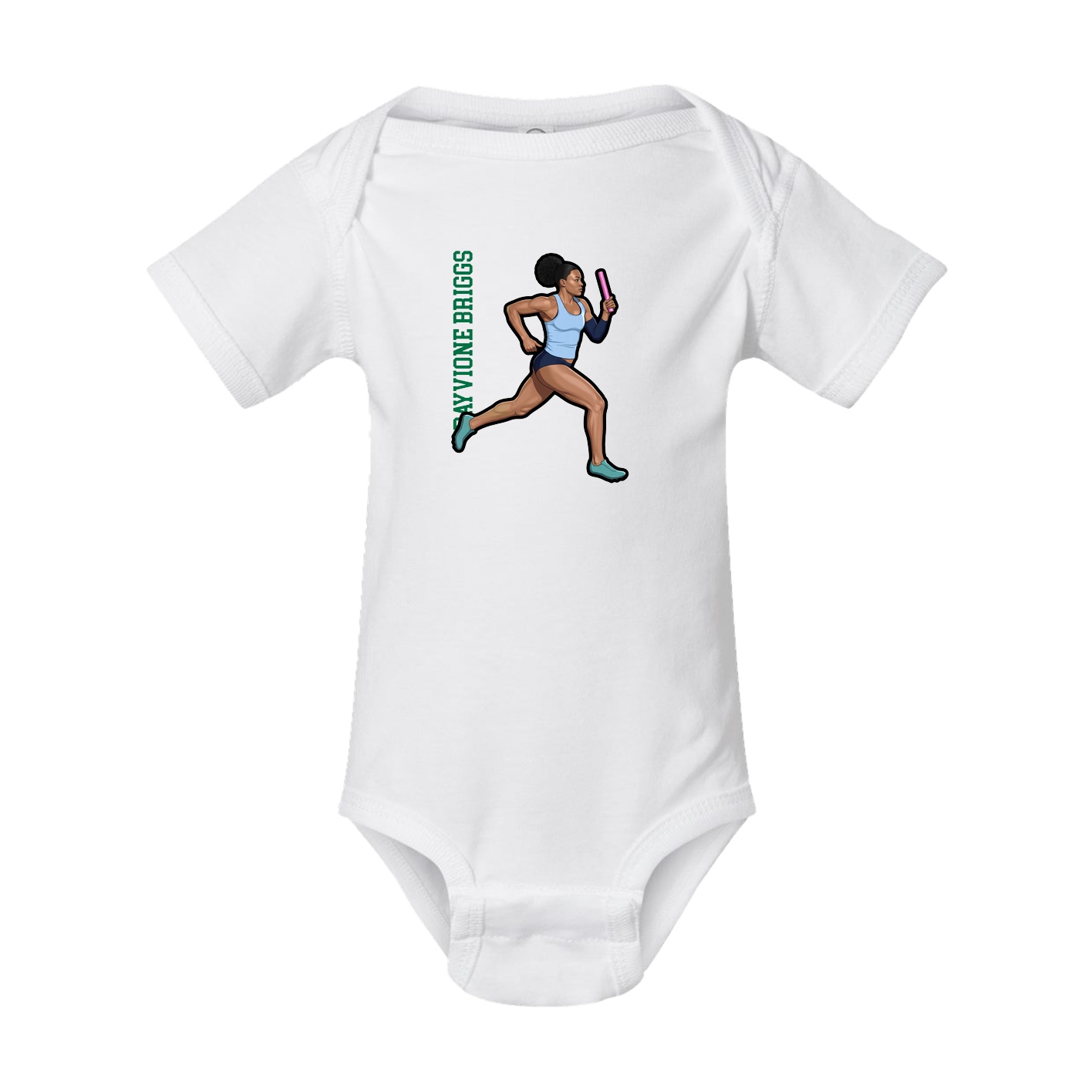 Baby Onesie — Name Vertical in White