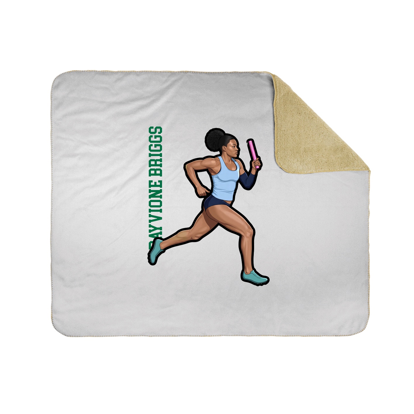 Throw Blanket — Name Vertical in White
