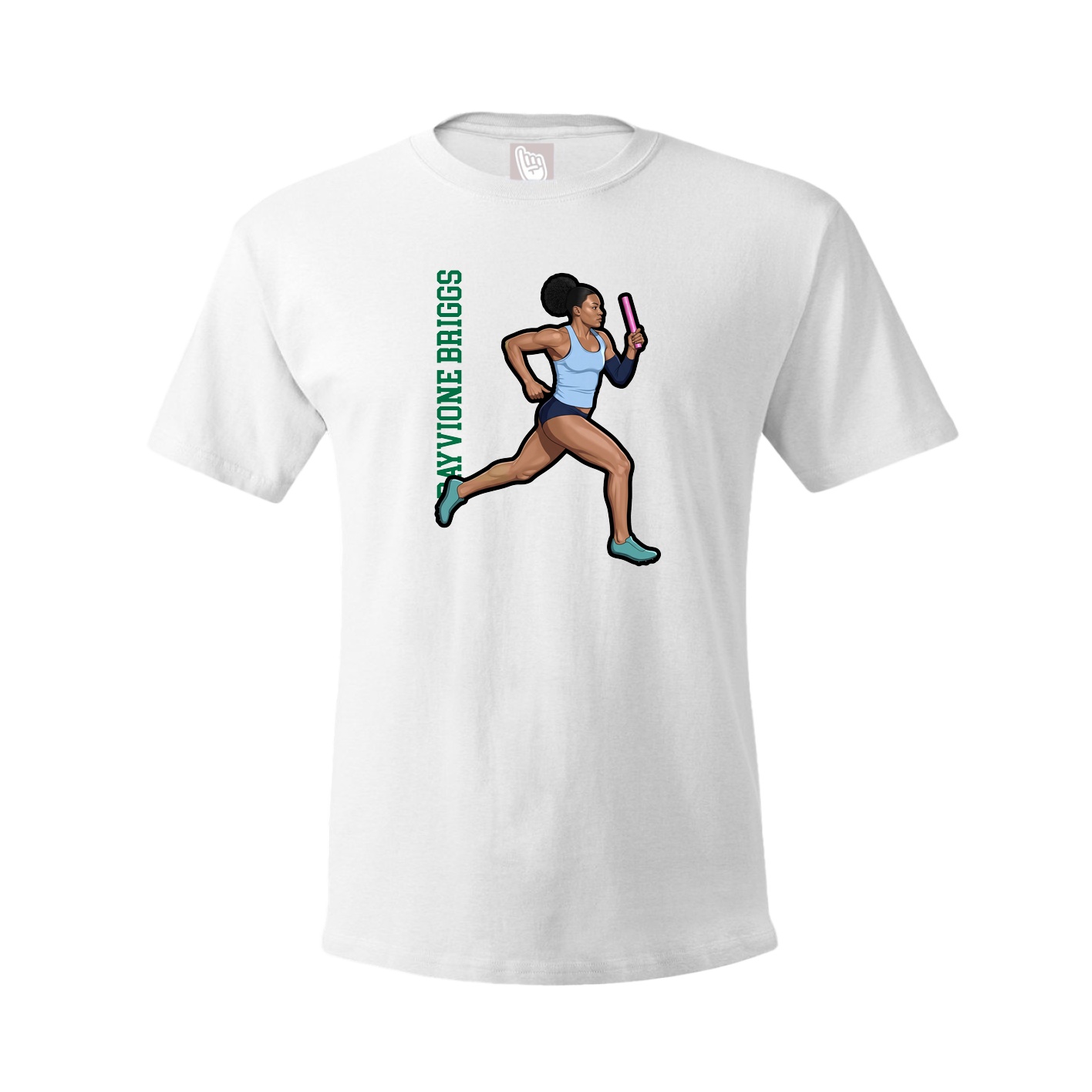 Tee — Name Vertical in White