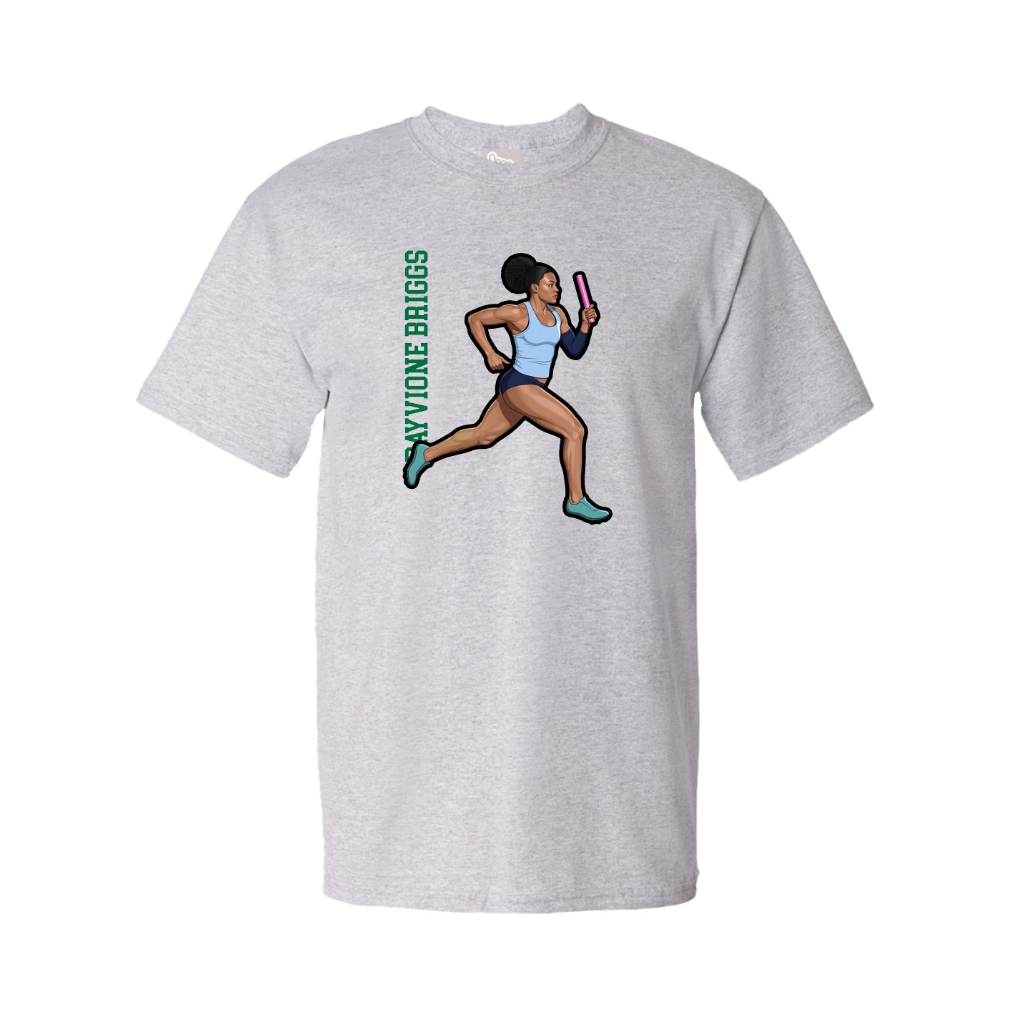 Youth Tee — Name Vertical in Grey