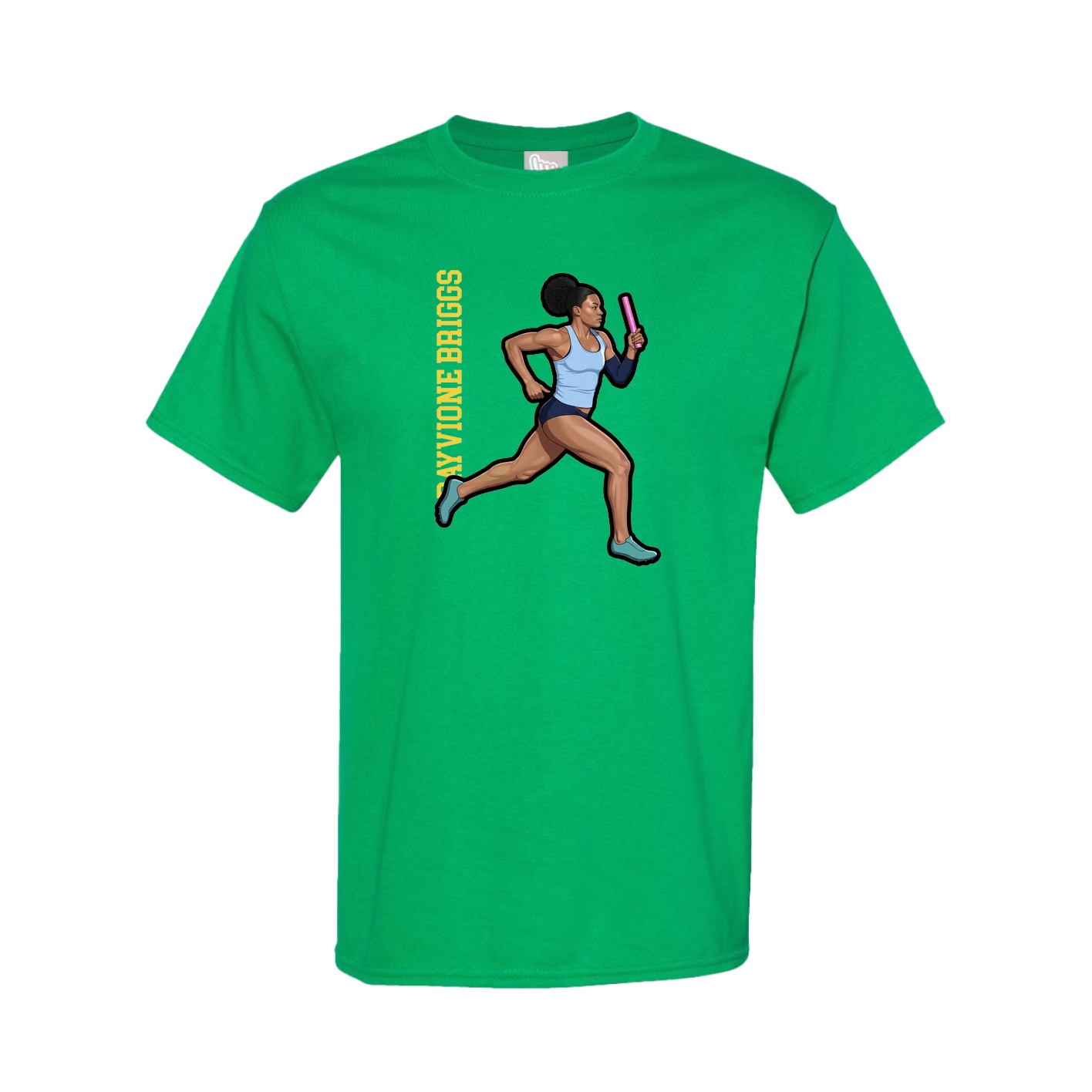 Youth Tee — Name Vertical in Green