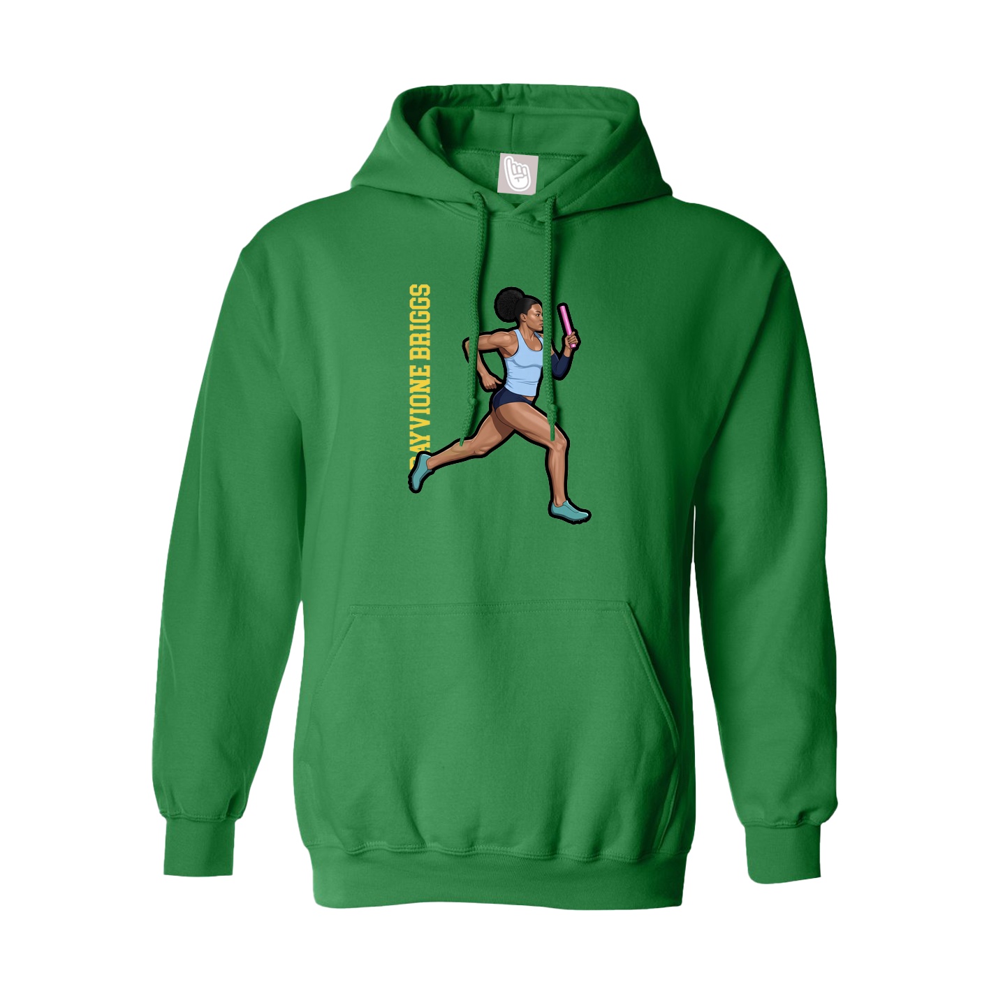 Hoodie — Name Vertical in Green