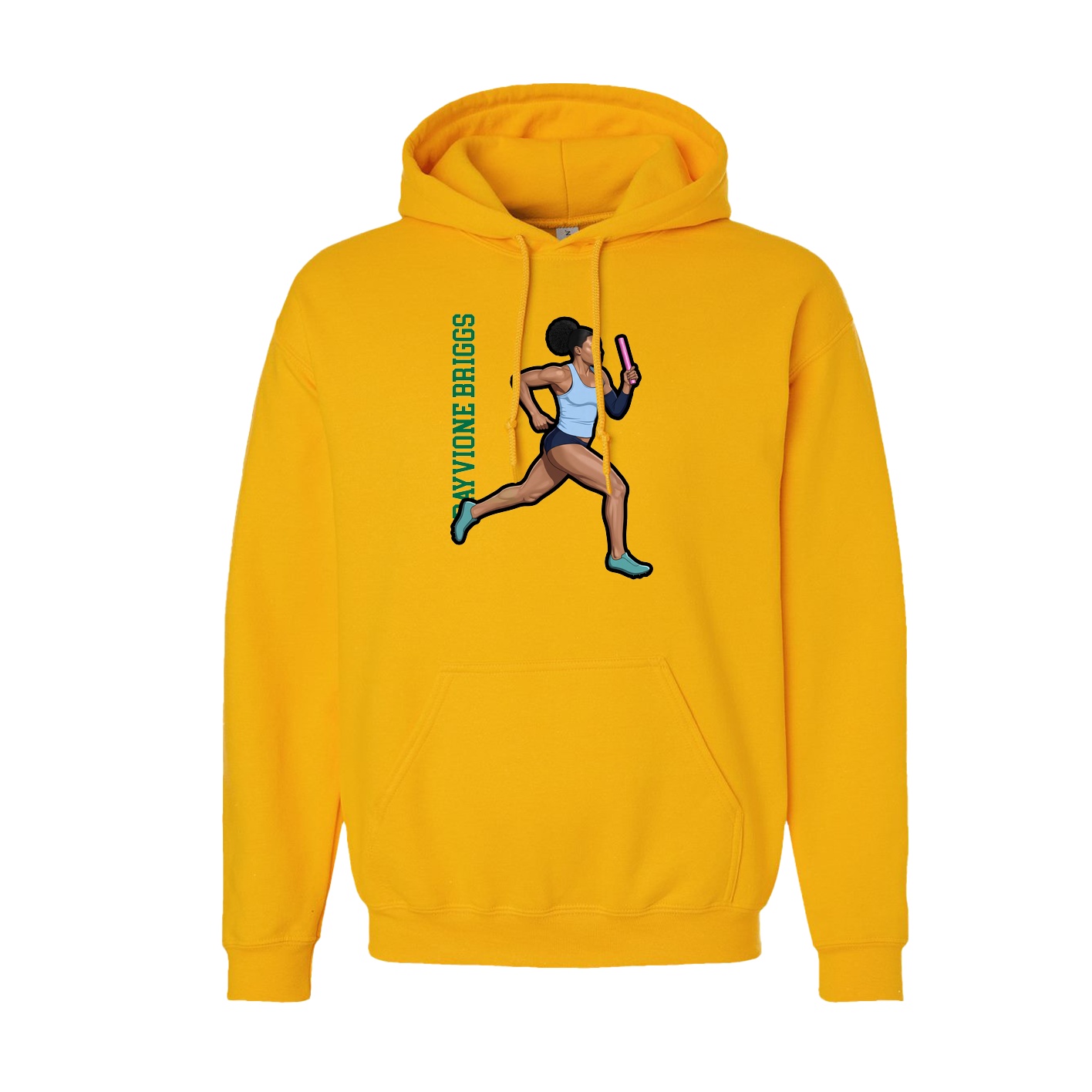 Youth Hoodie — Name Vertical in Gold