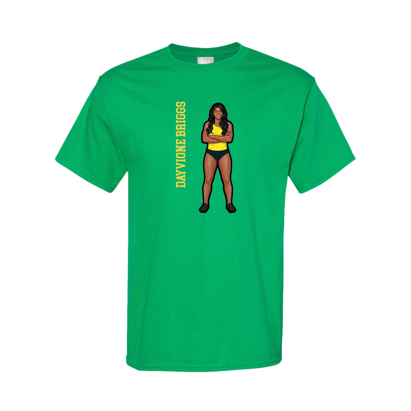 Youth Tee — Name Vertical in Green