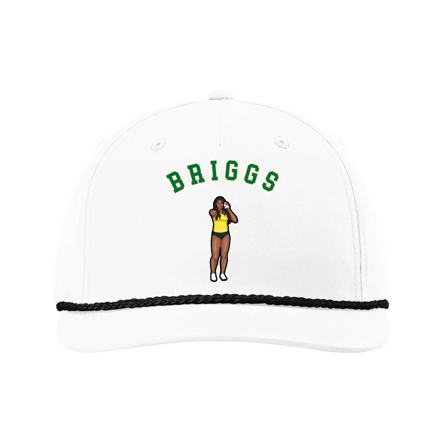 Five-Panel Classic Rope Cap — Shirsey Arch in White