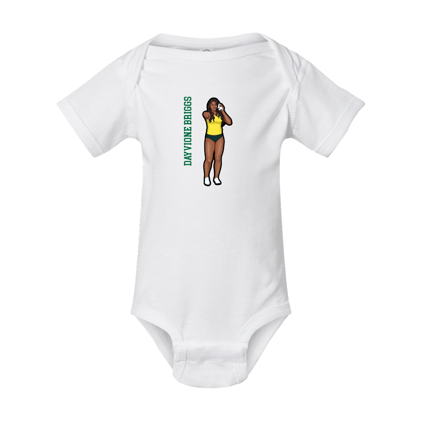 Baby Onesie — Name Vertical in White