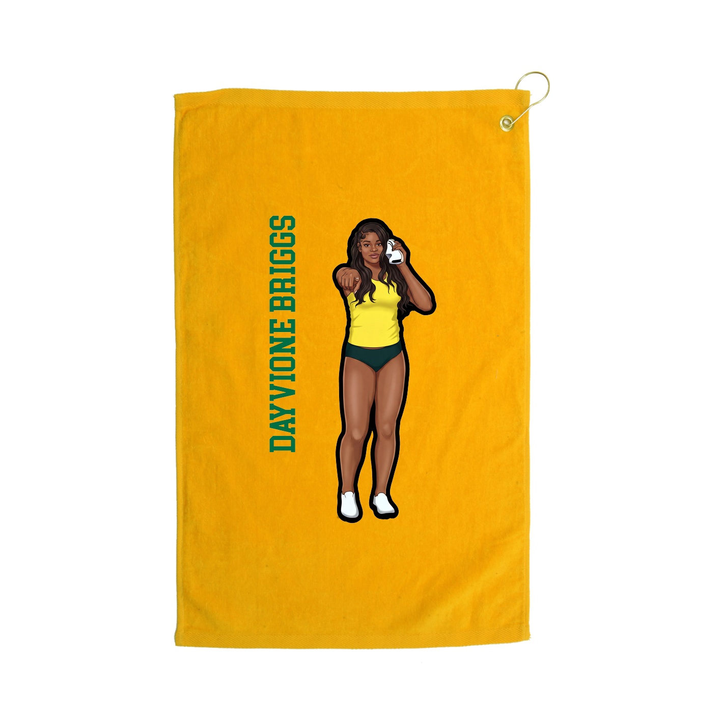 Golf Towel — Name Vertical in Gold