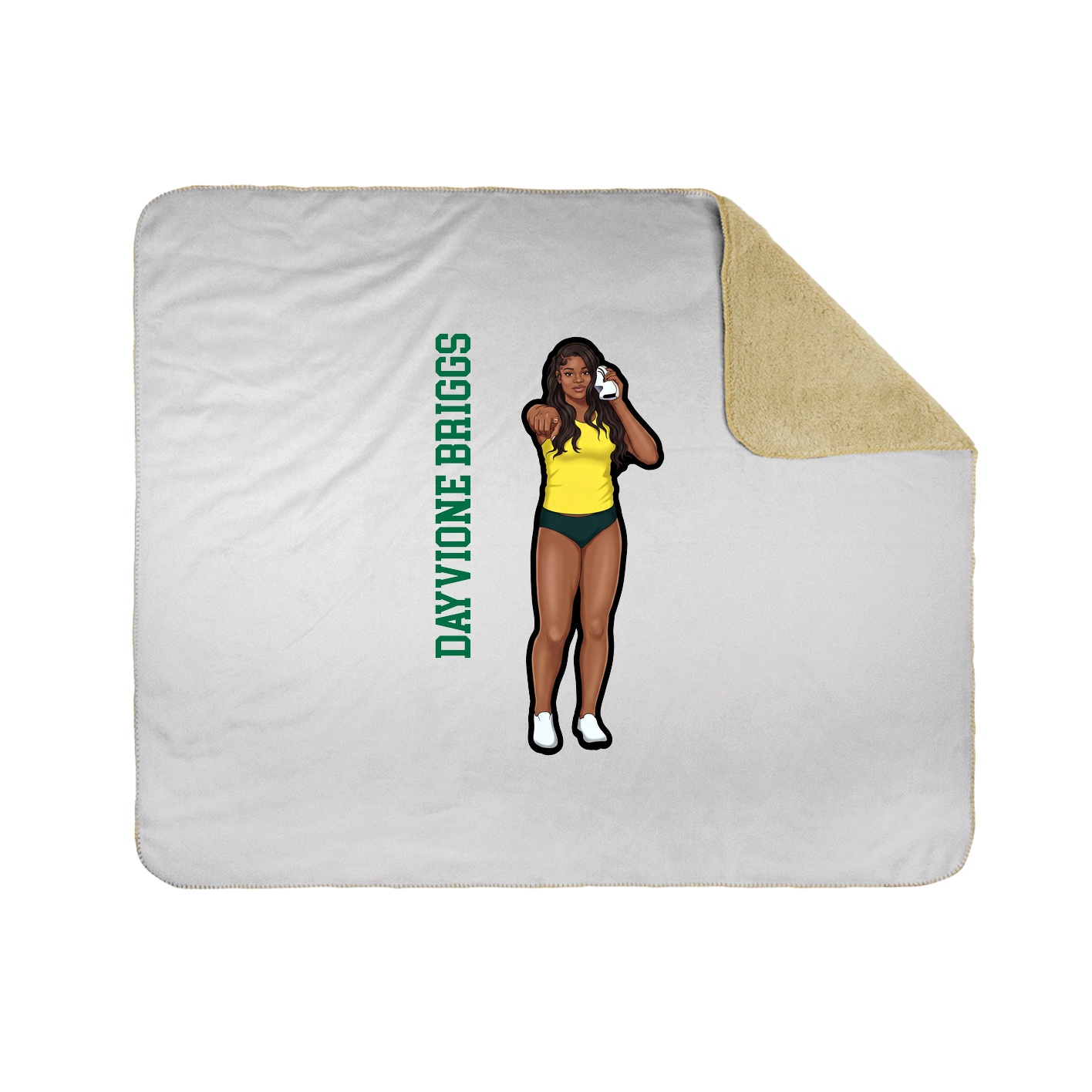 Throw Blanket — Name Vertical in White
