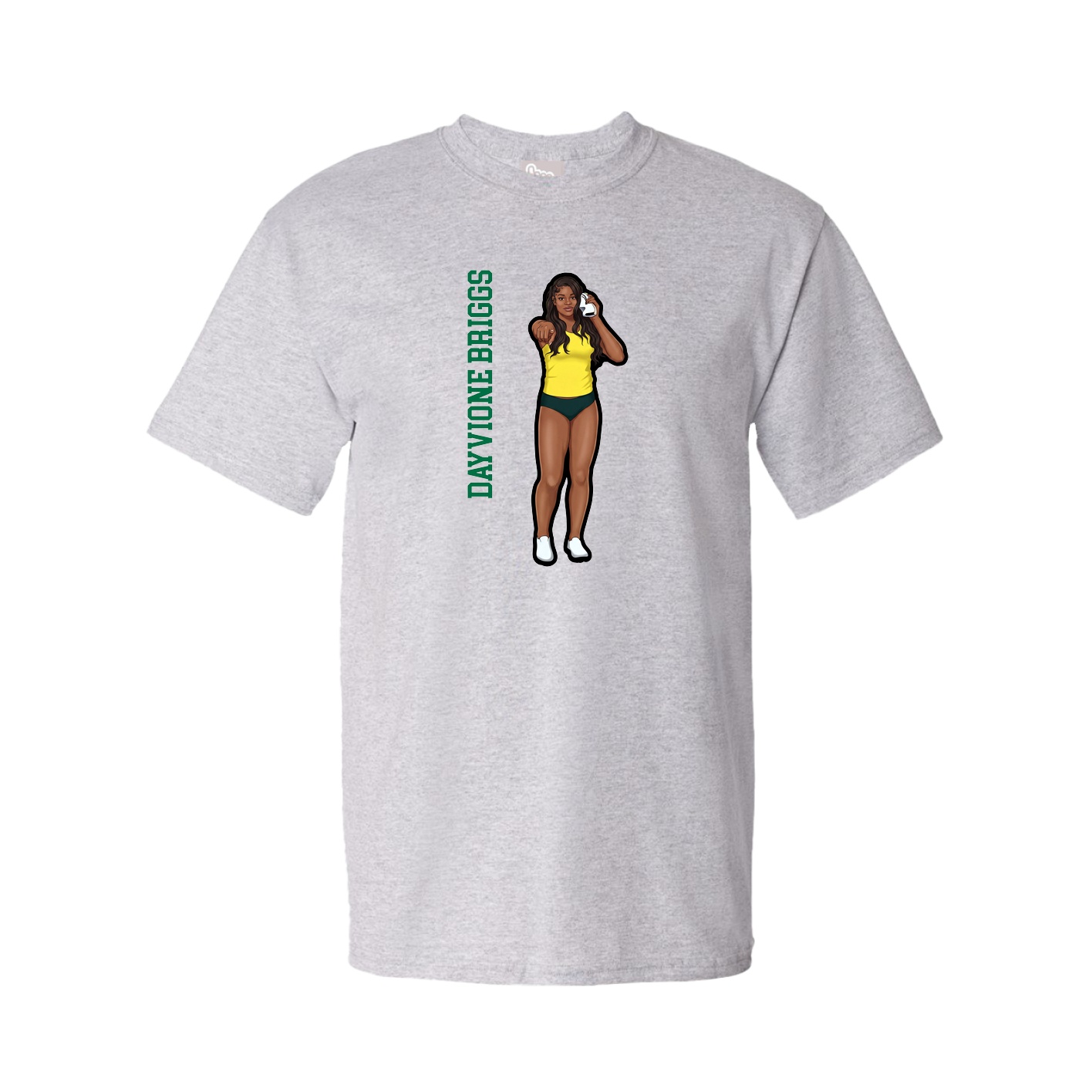 Tee — Name Vertical in Grey