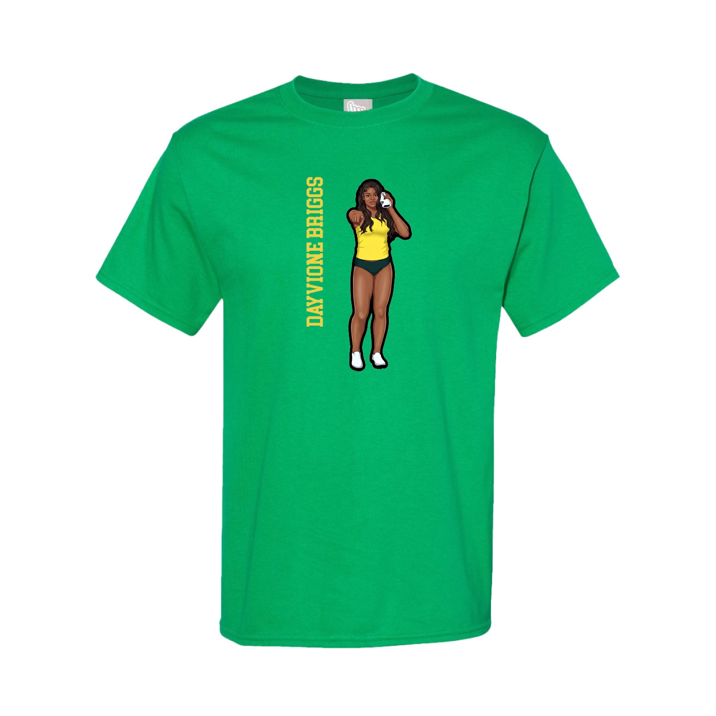 Youth Tee — Name Vertical in Green