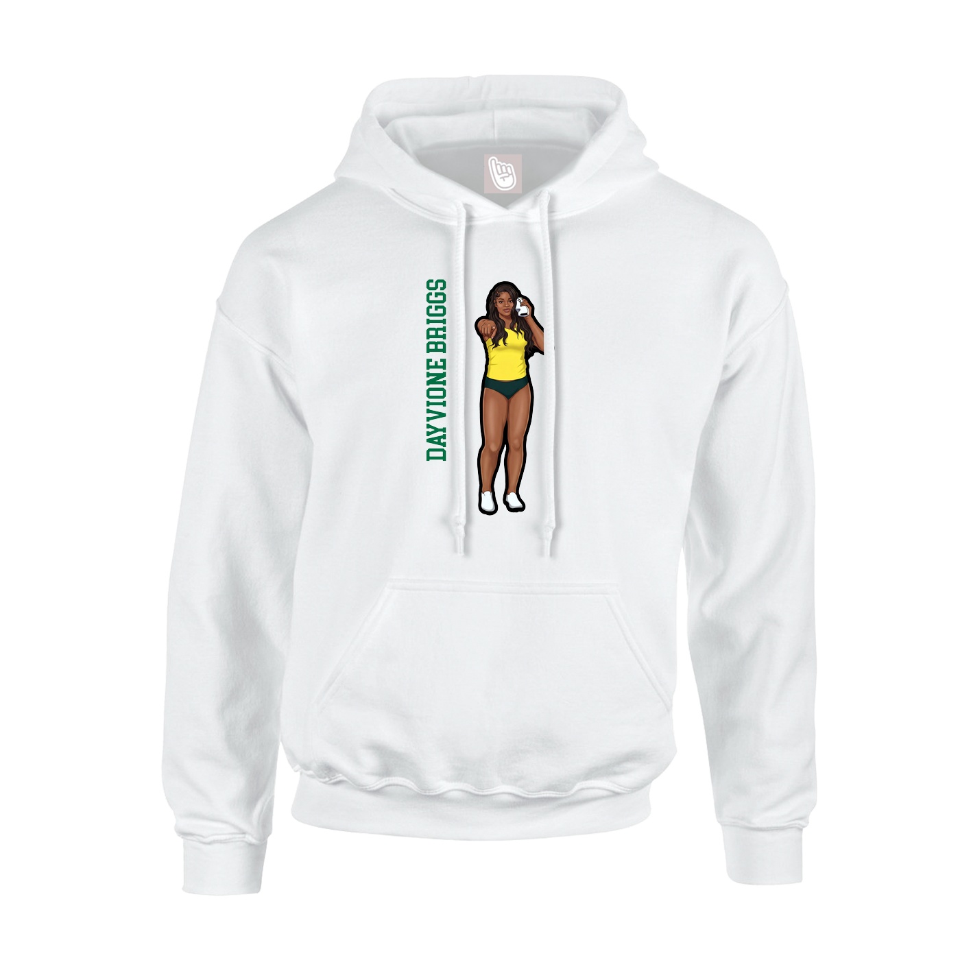 Youth Hoodie — Name Vertical in White