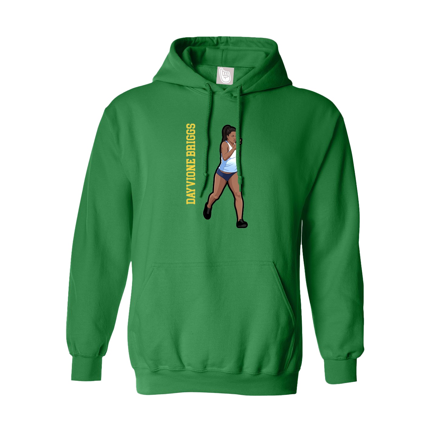 Youth Hoodie — Name Vertical in Green