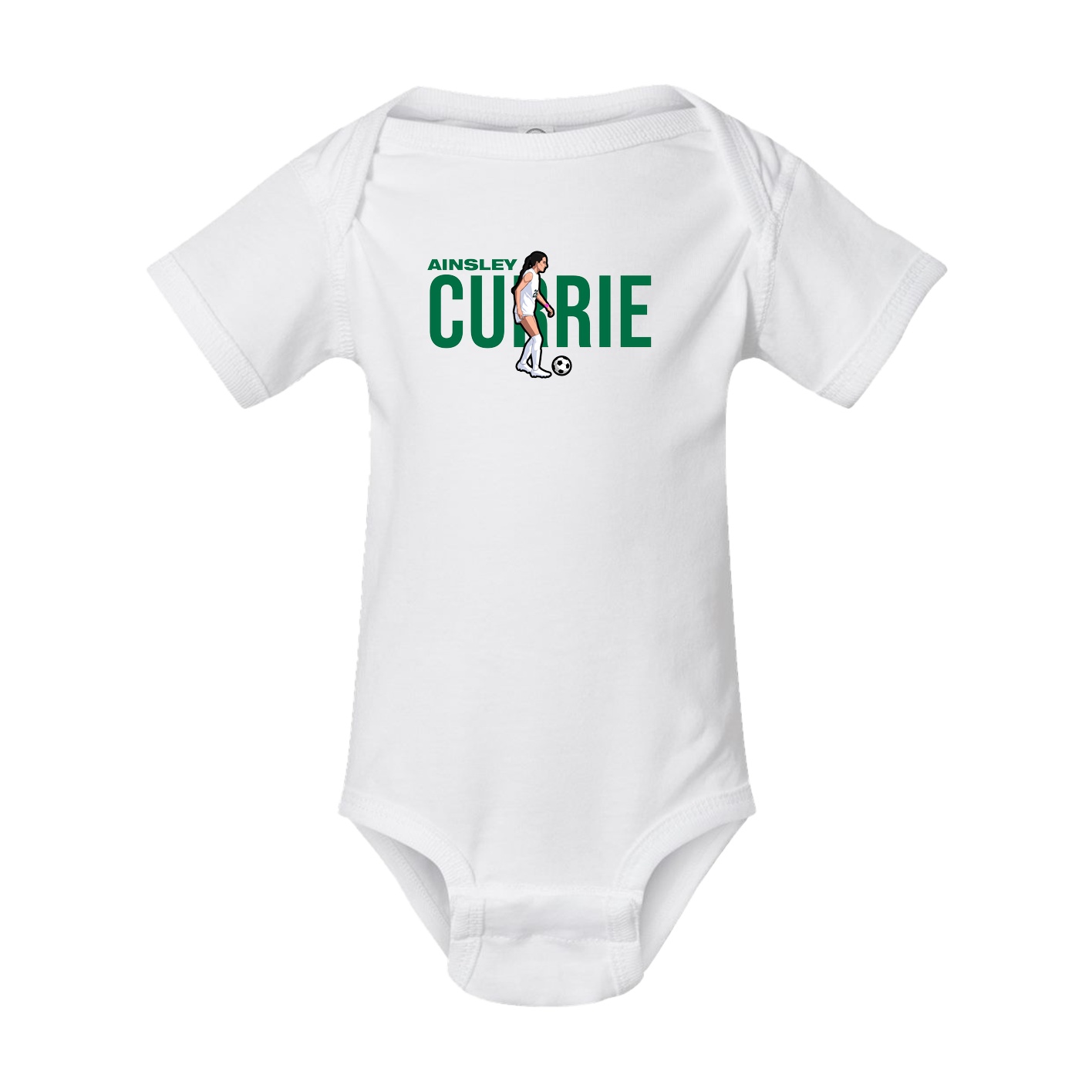 Baby Onesie — Player Name in White