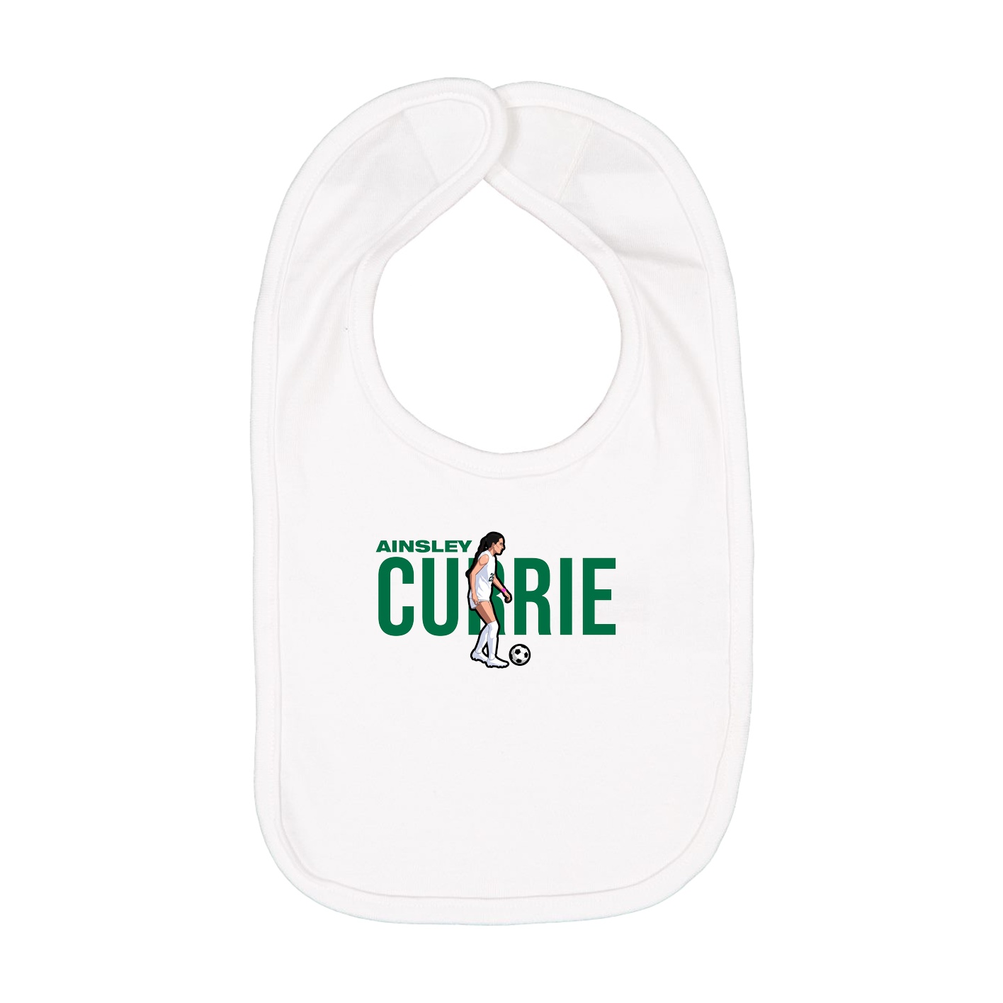 Infant Bib — Player Name in White