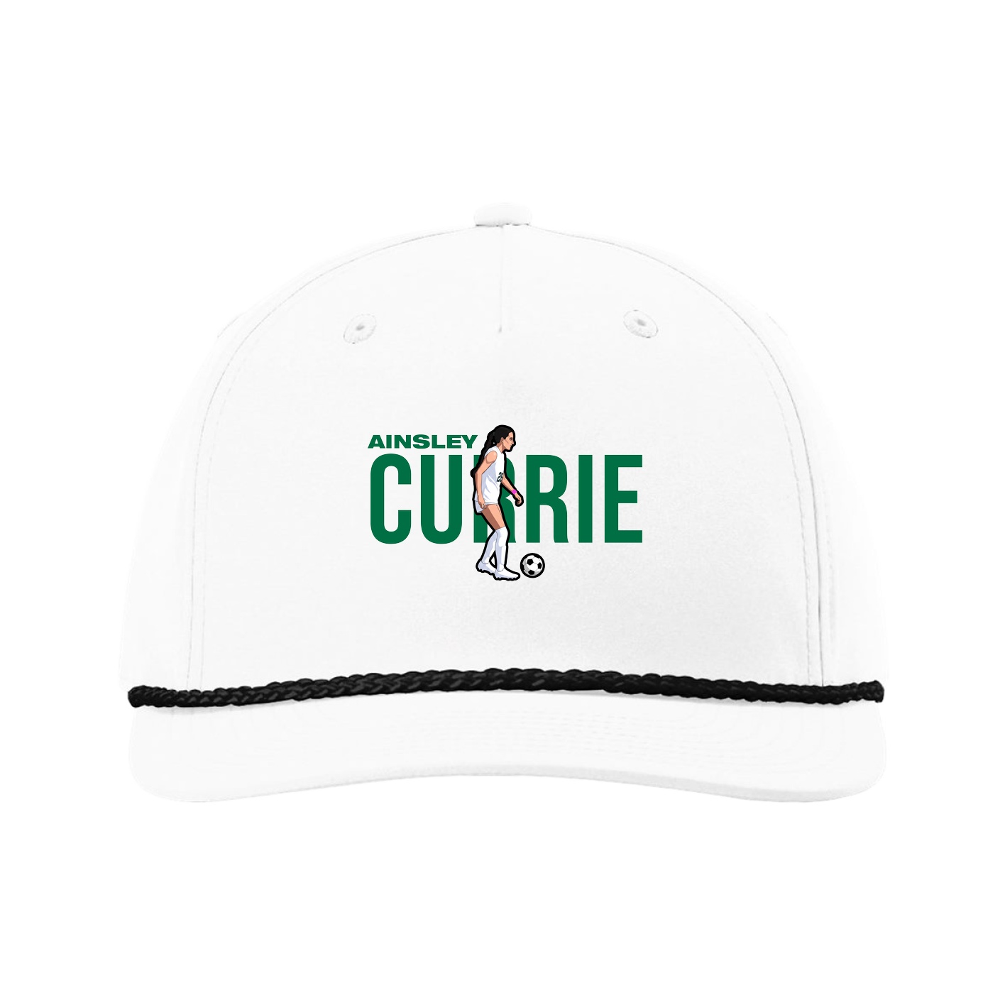 Five-Panel Classic Rope Cap — Player Name in White