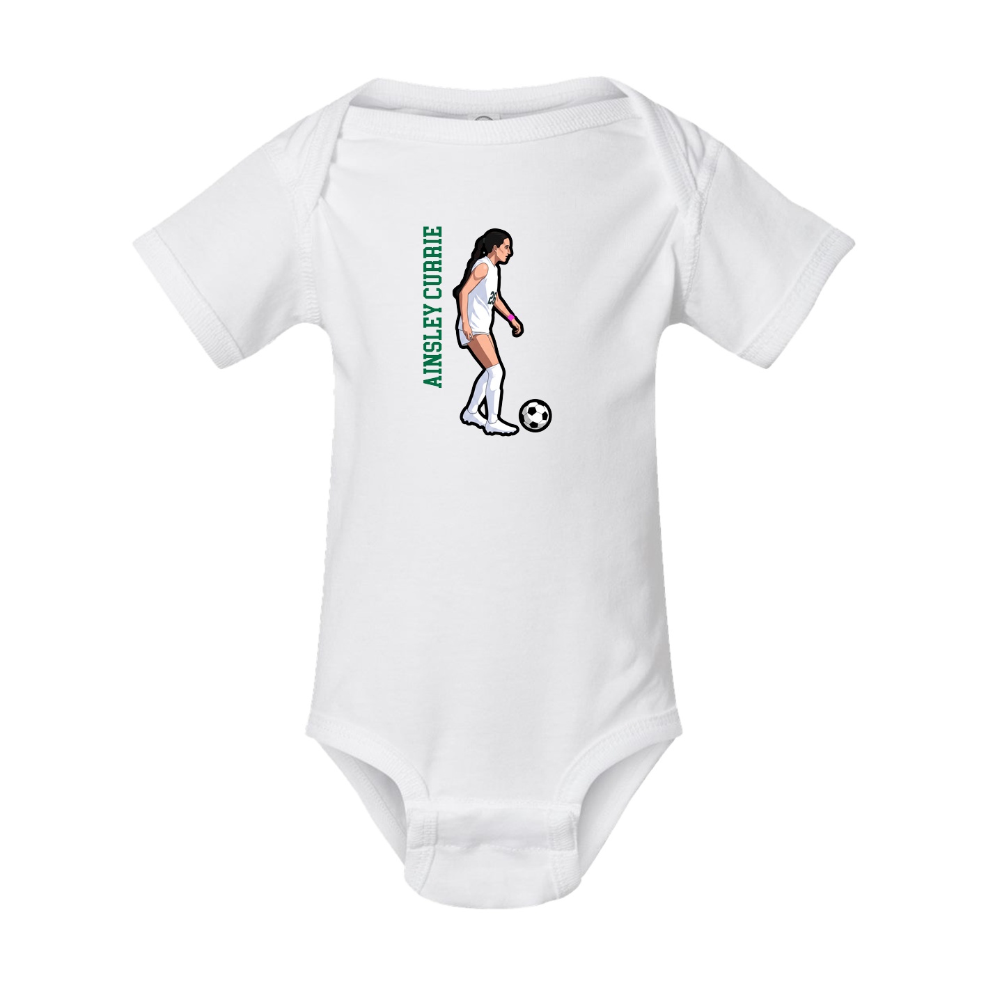 Baby Onesie — Name Vertical in White