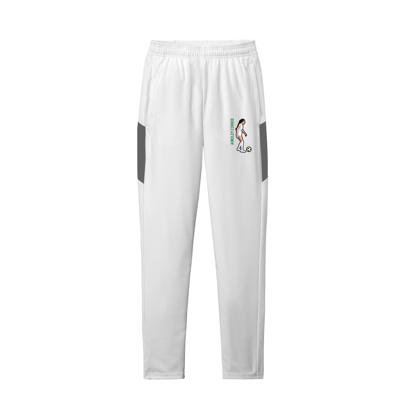 Team Travel Pant — Name Vertical in White/Grey