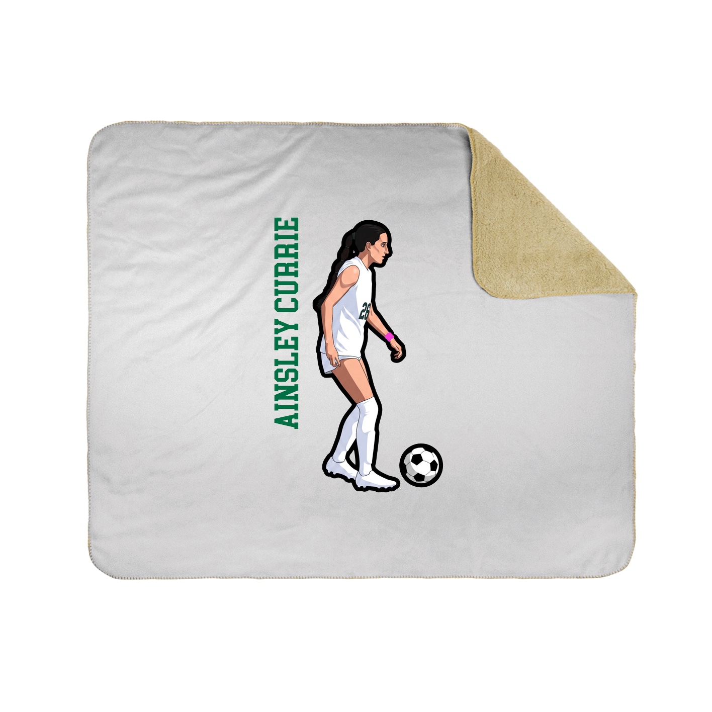Throw Blanket — Name Vertical in White