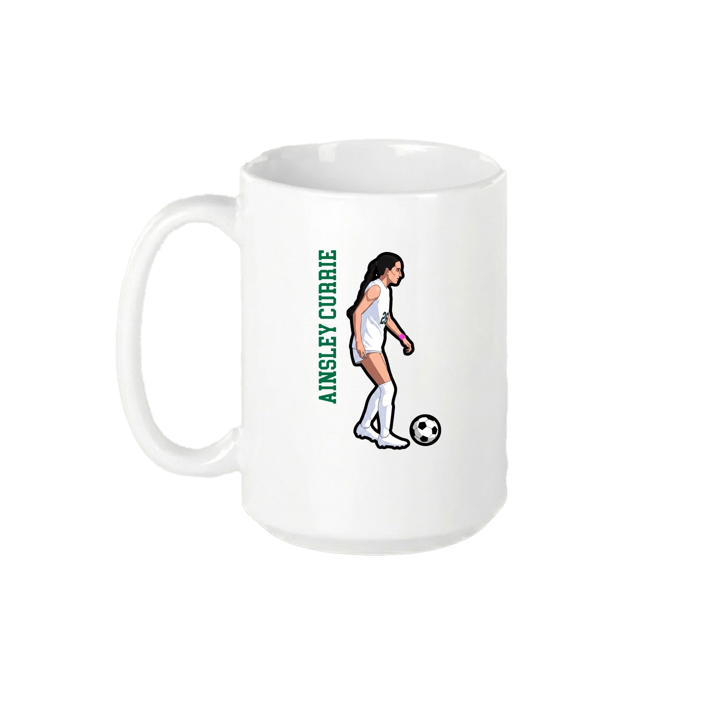 15oz Coffee Mug — Name Vertical in White
