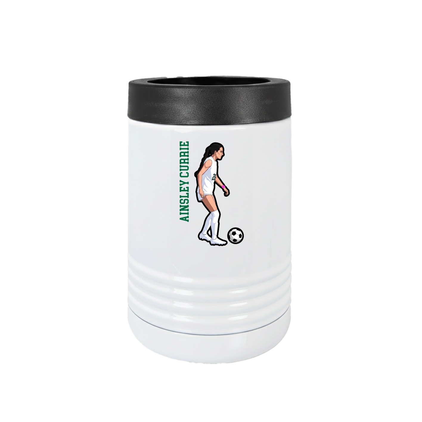 Beverage Holder — Name Vertical in White