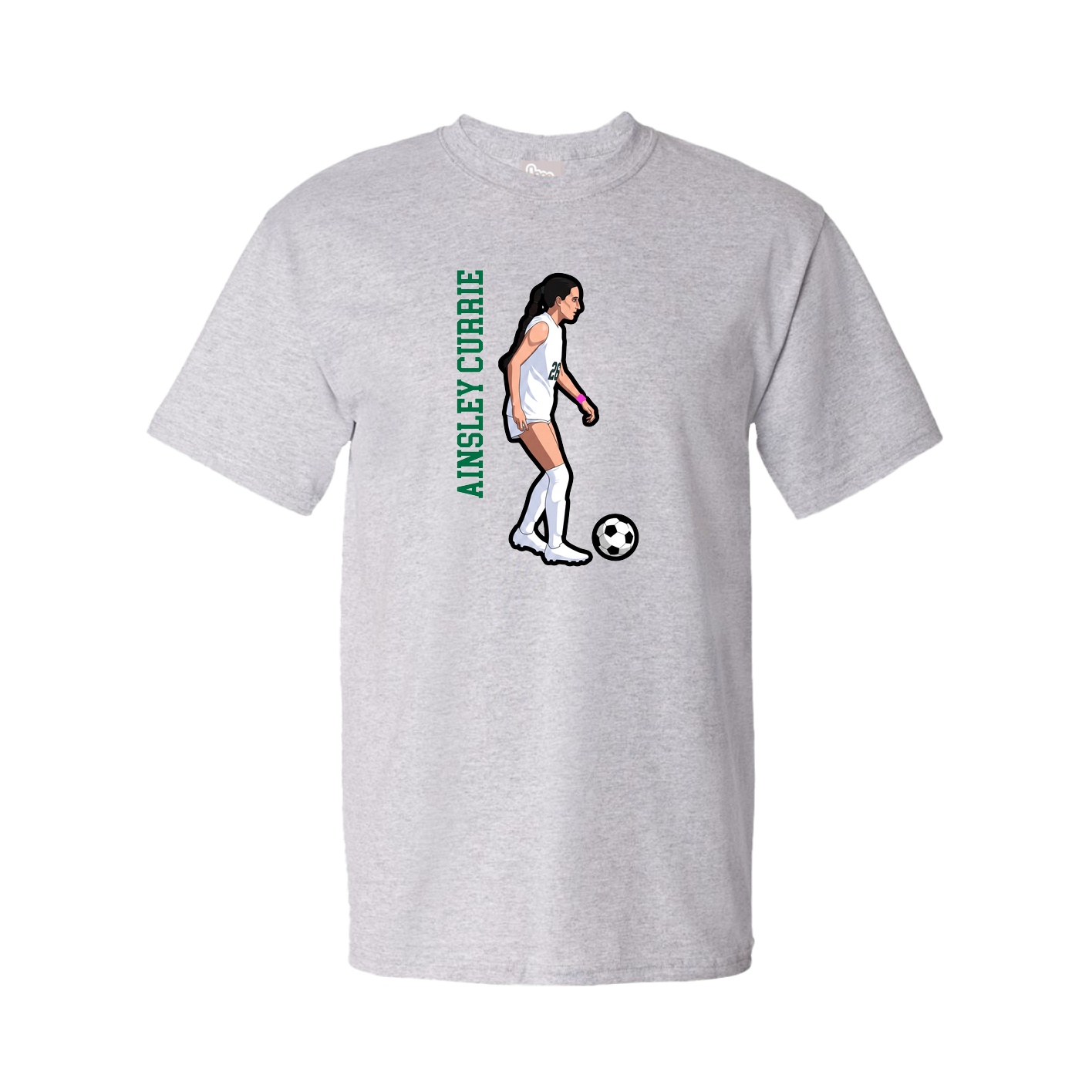 Tee — Name Vertical in Grey