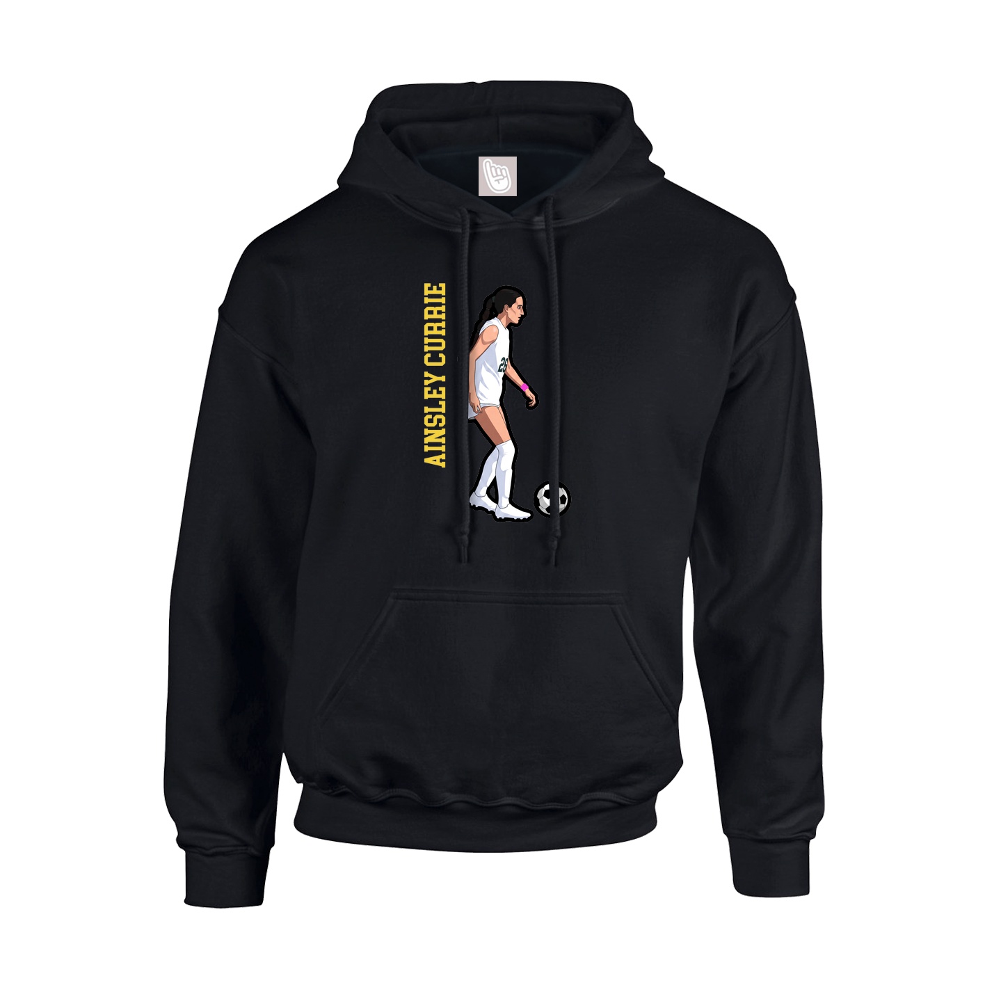 Youth Hoodie — Name Vertical in Black