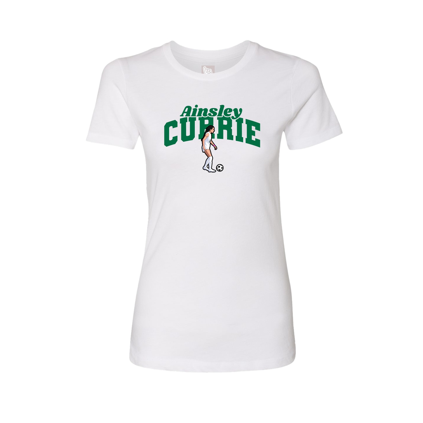 Fitted Women's Tee — Signature Arch in White