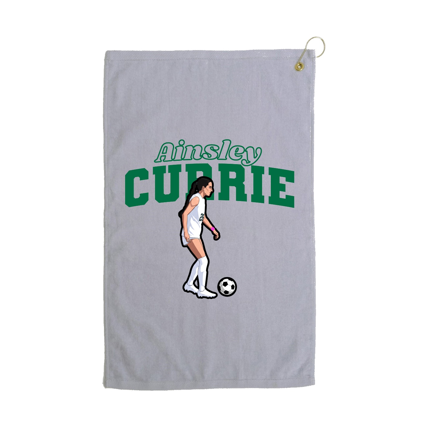 Golf Towel — Name Arch in Grey