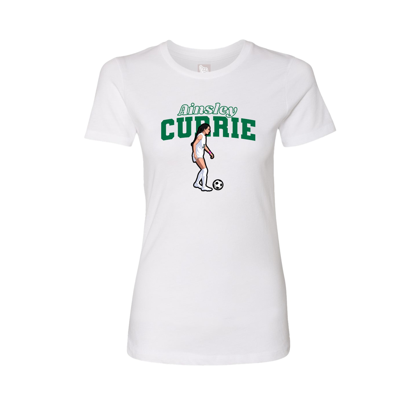 Fitted Women's Tee — Name Arch in White