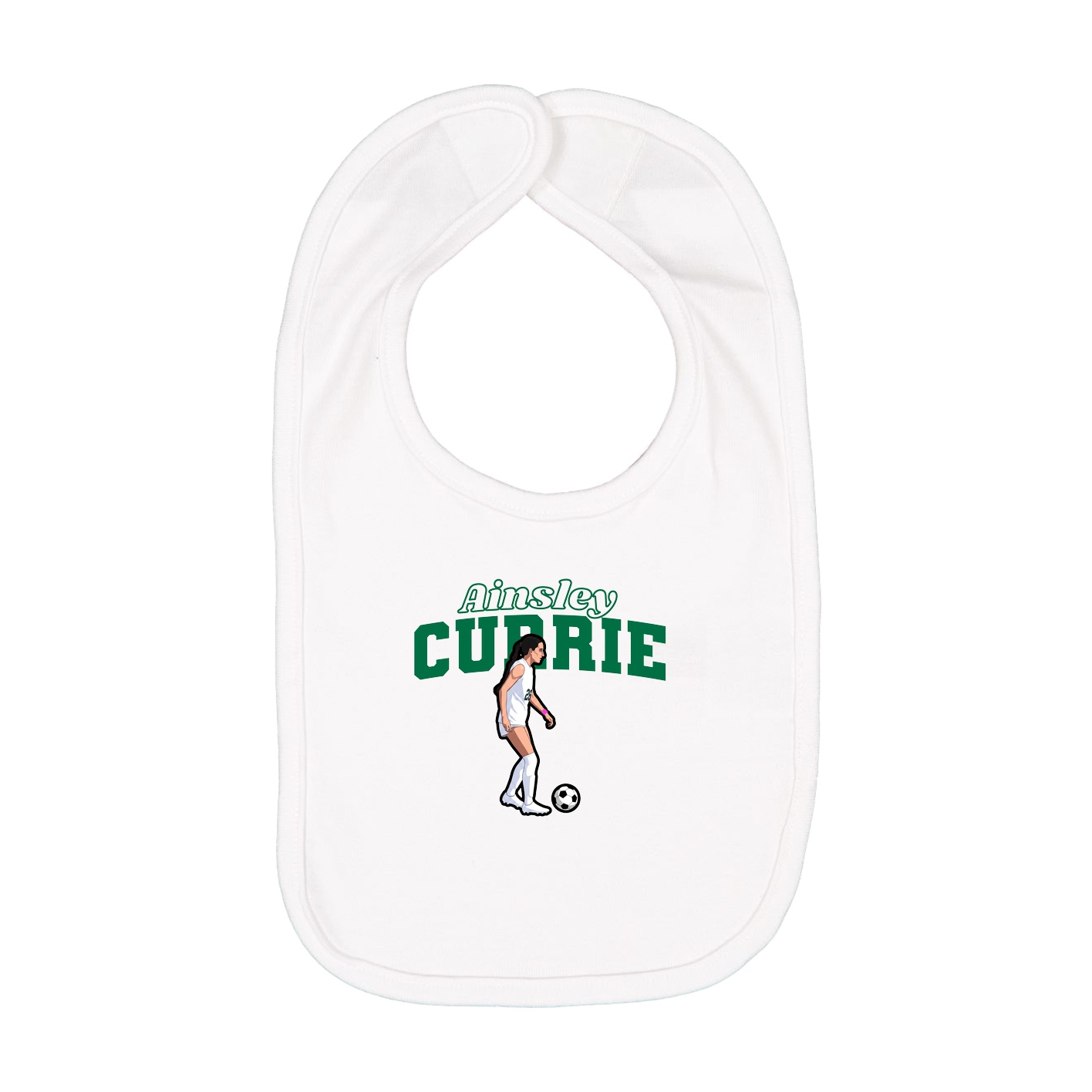 Infant Bib — Name Arch in White