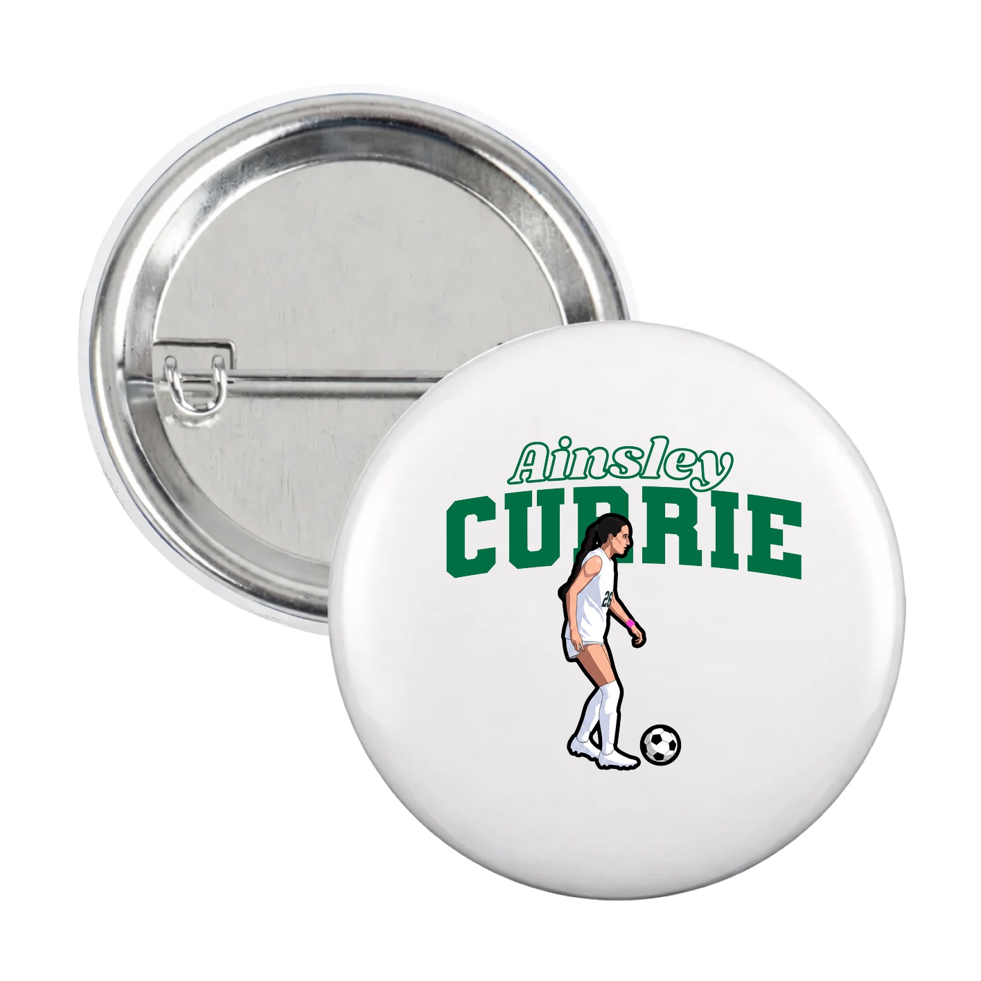 Game Day Button — Name Arch in White