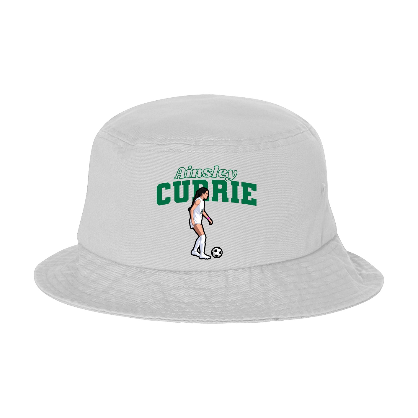Bucket Cap — Name Arch in White
