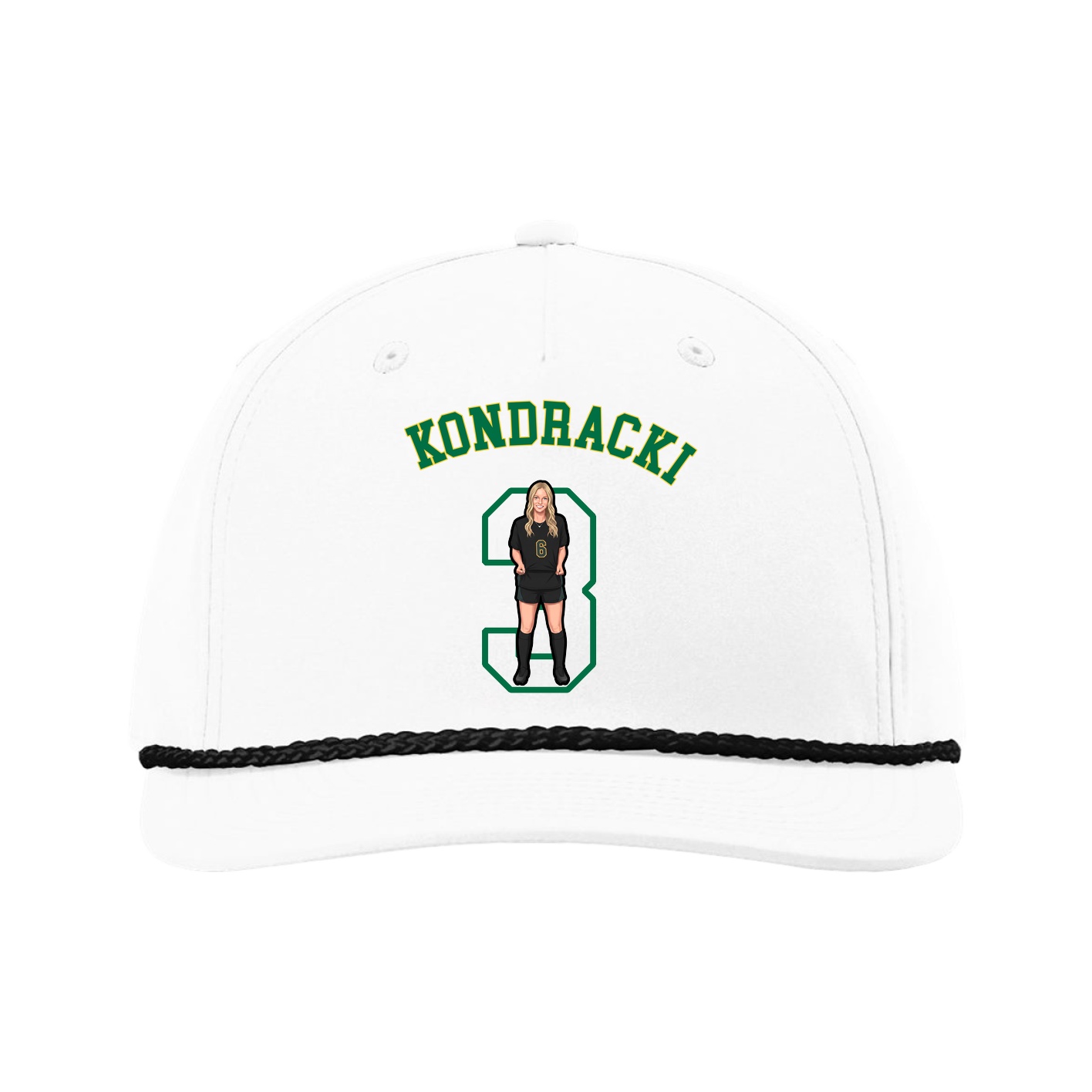 Five-Panel Classic Rope Cap — Shirsey Arch in White