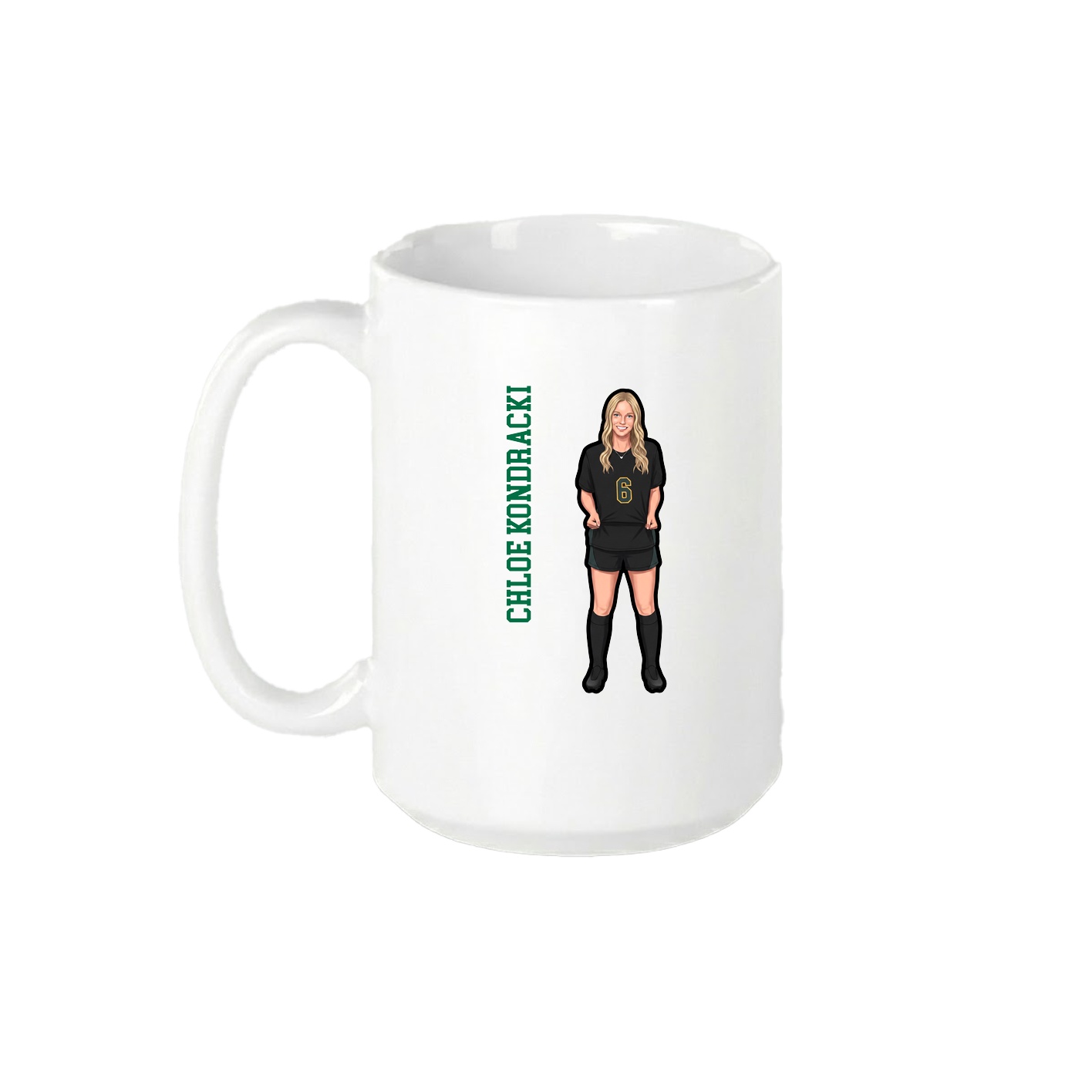 15oz Coffee Mug — Name Vertical in White