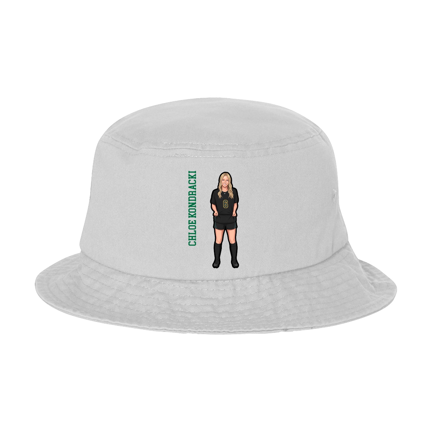 Bucket Cap — Name Vertical in White