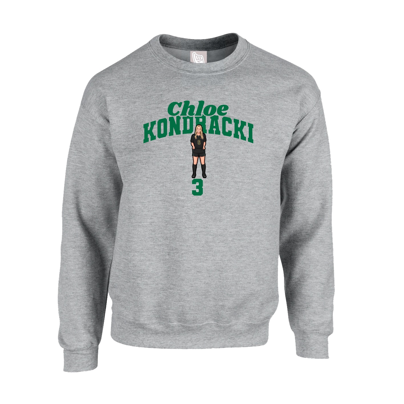 Fleece Crew — Signature Arch in Grey