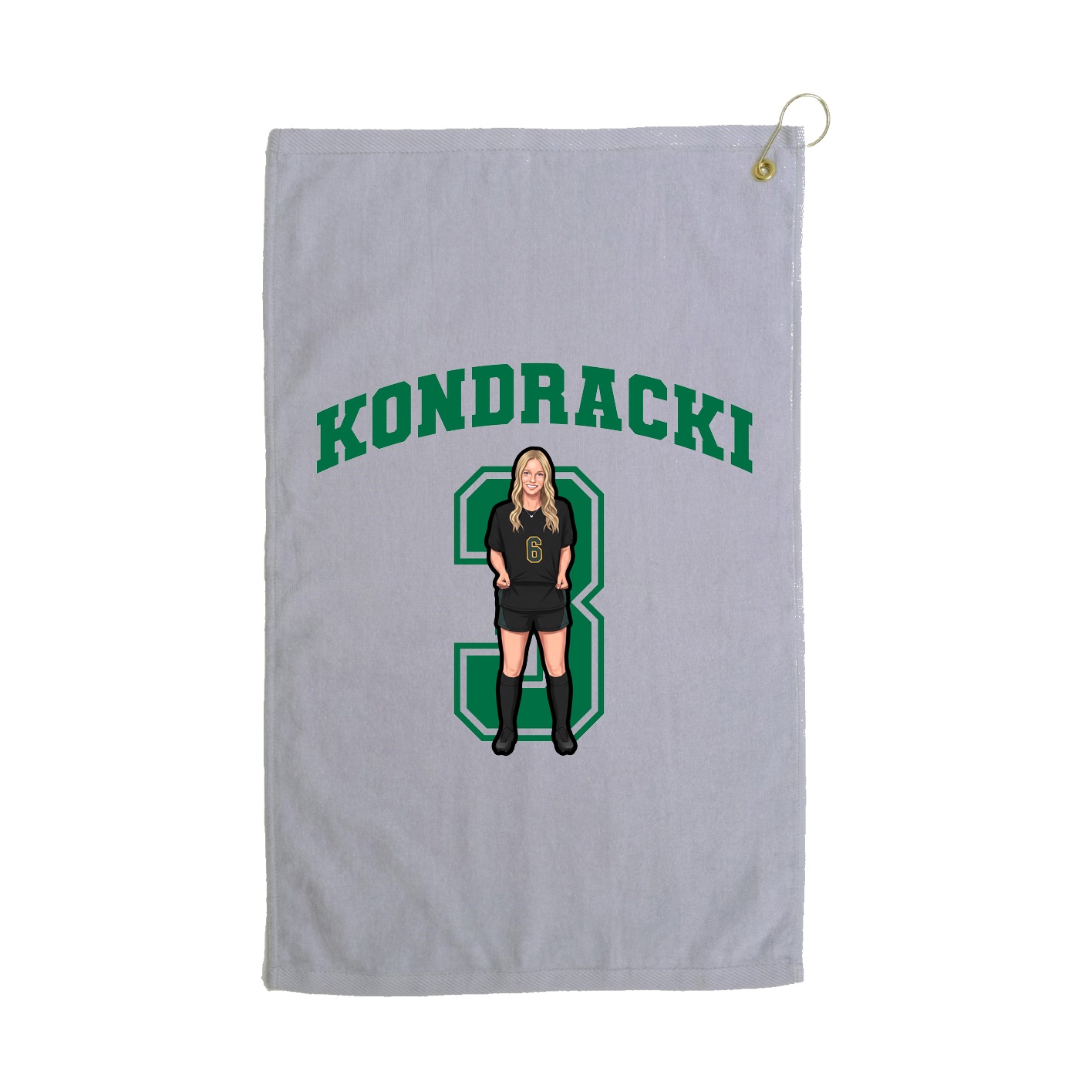 Golf Towel — Number in Grey