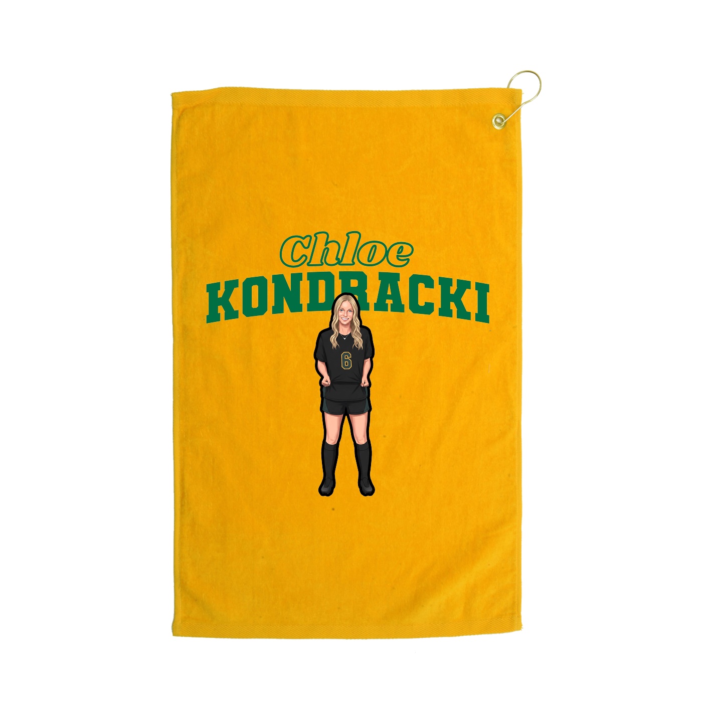 Golf Towel — Name Arch in Gold