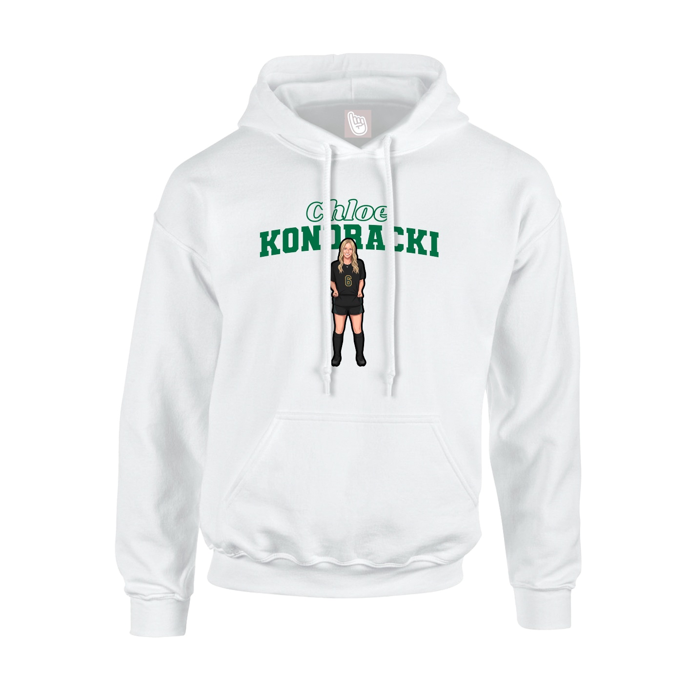 Hoodie — Name Arch in White