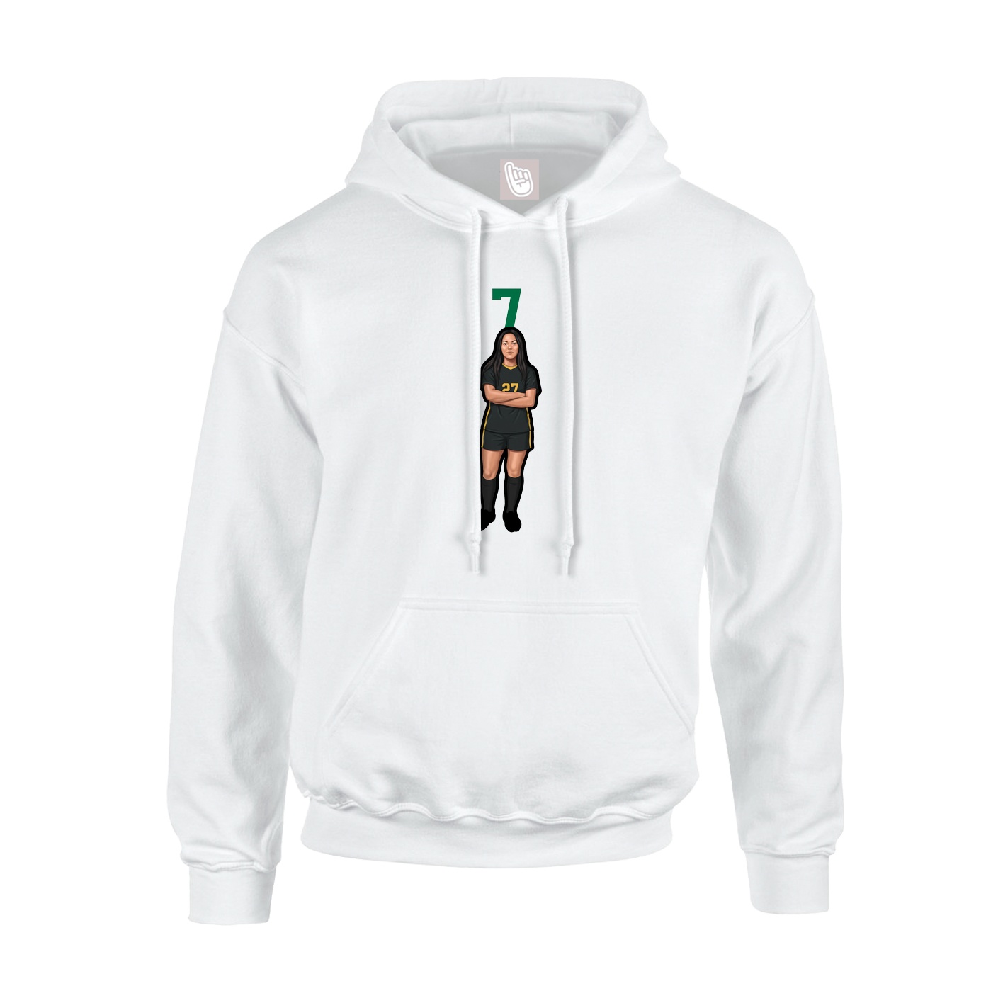 Hoodie — Number Top in White