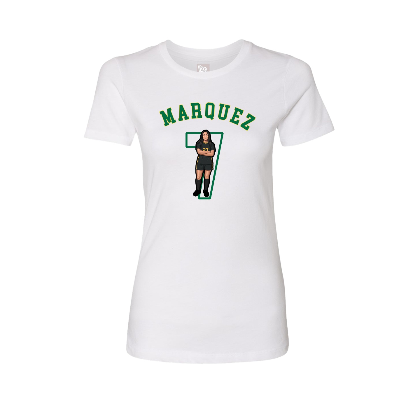 Fitted Women's Tee — Shirsey Arch in White