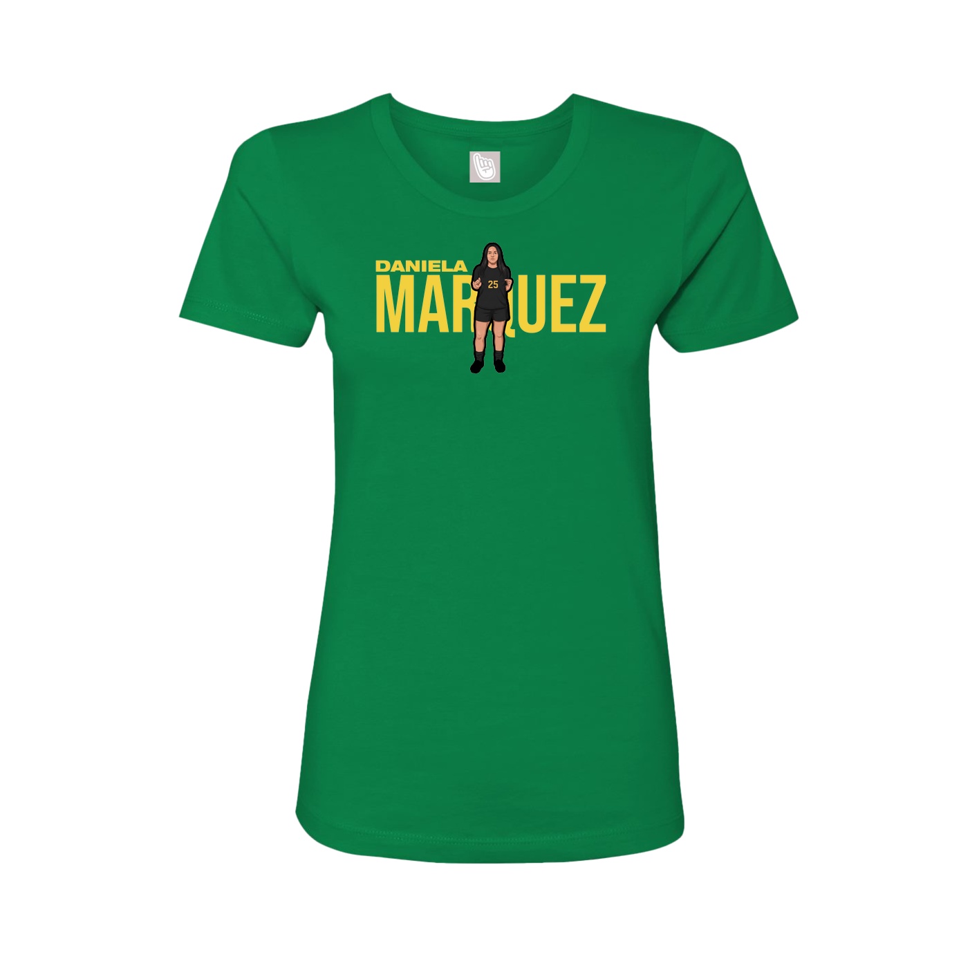 Fitted Women's Tee — Player Name in Green