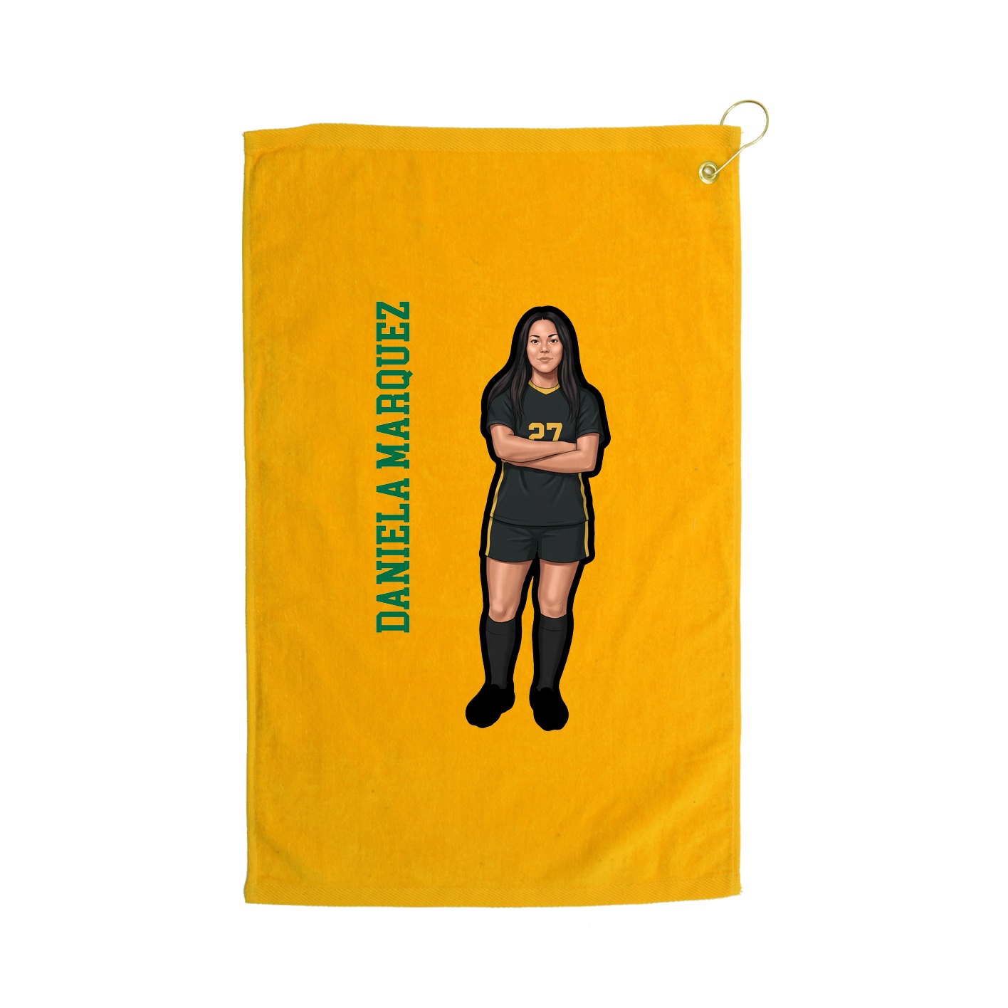 Golf Towel — Name Vertical in Gold