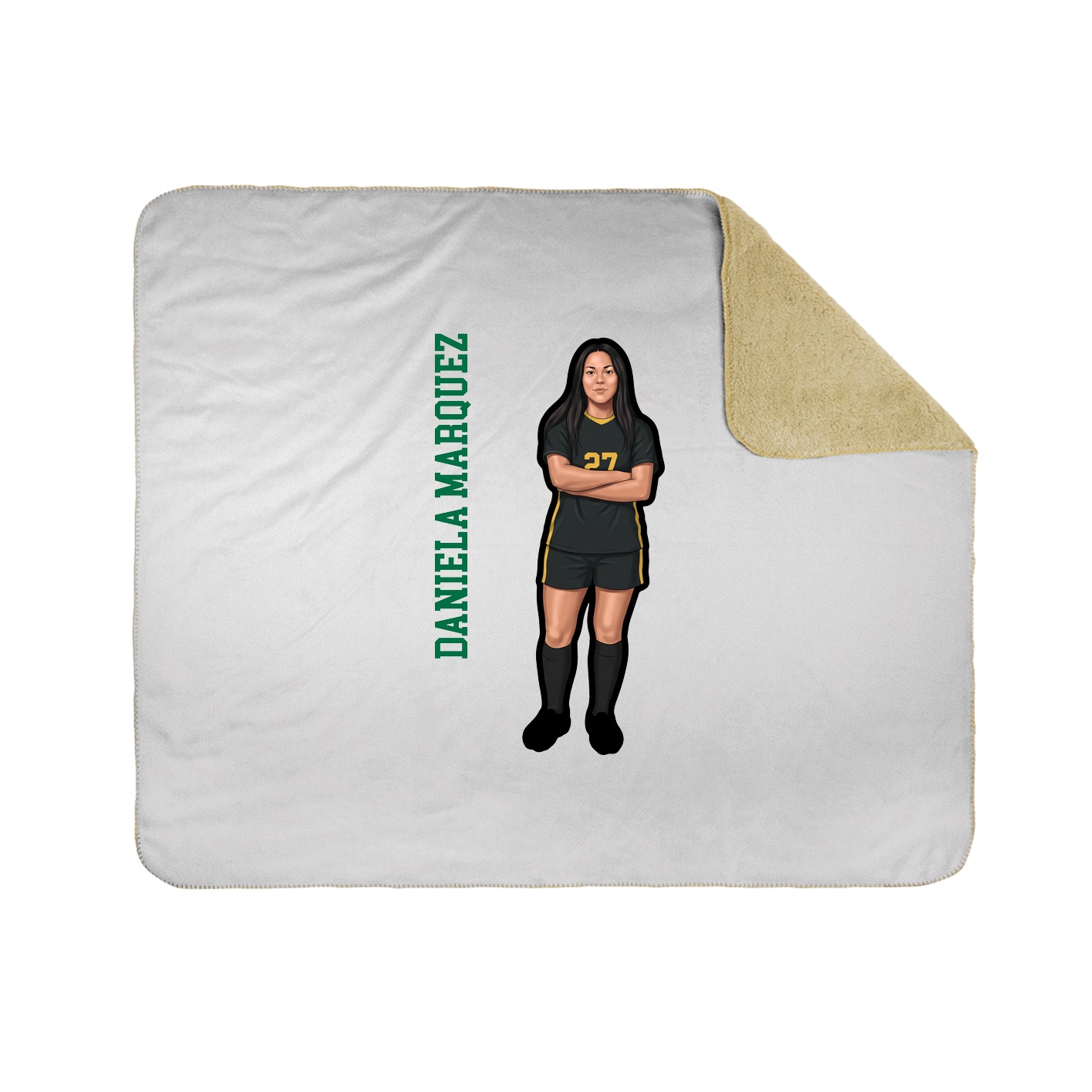 Throw Blanket — Name Vertical in White