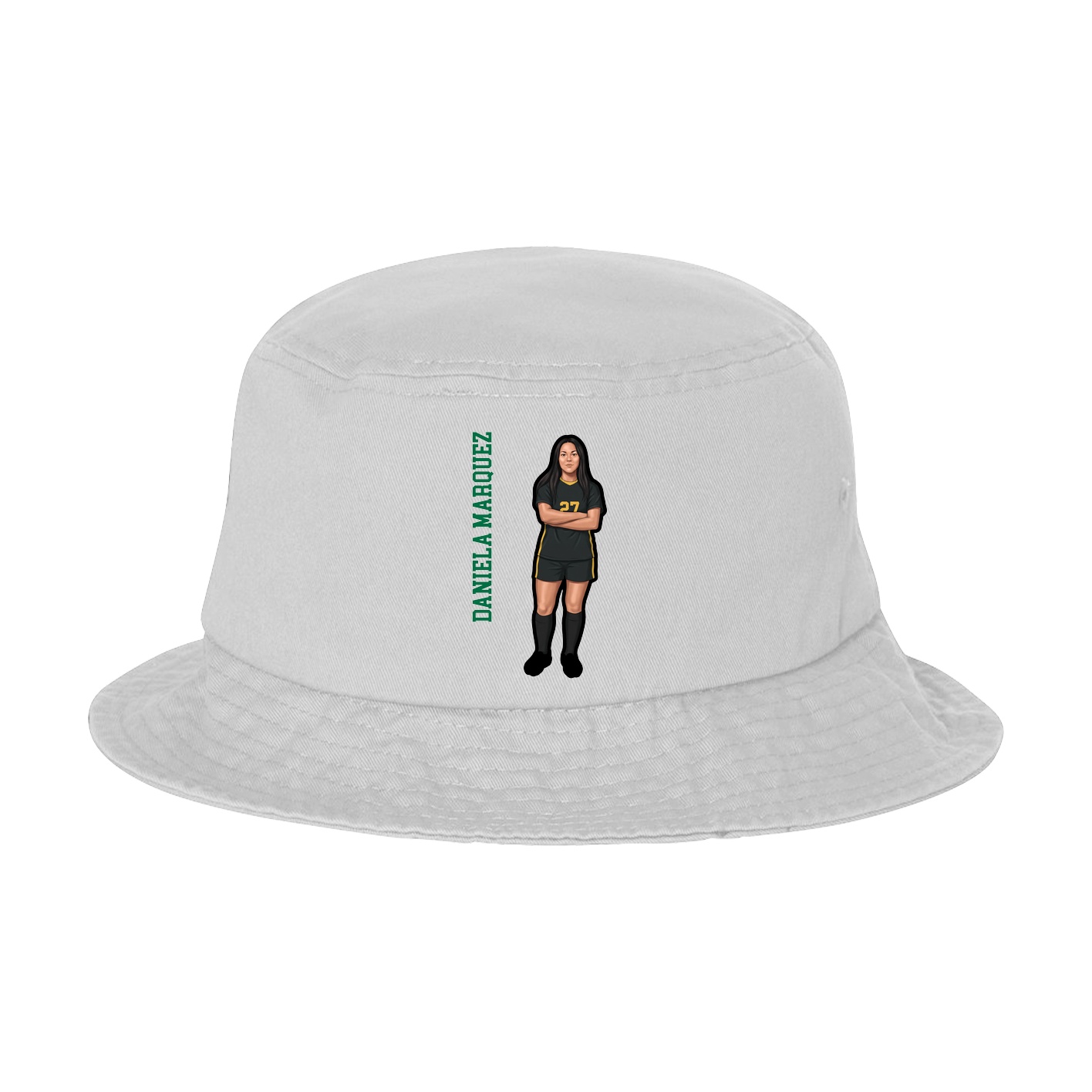 Bucket Cap — Name Vertical in White