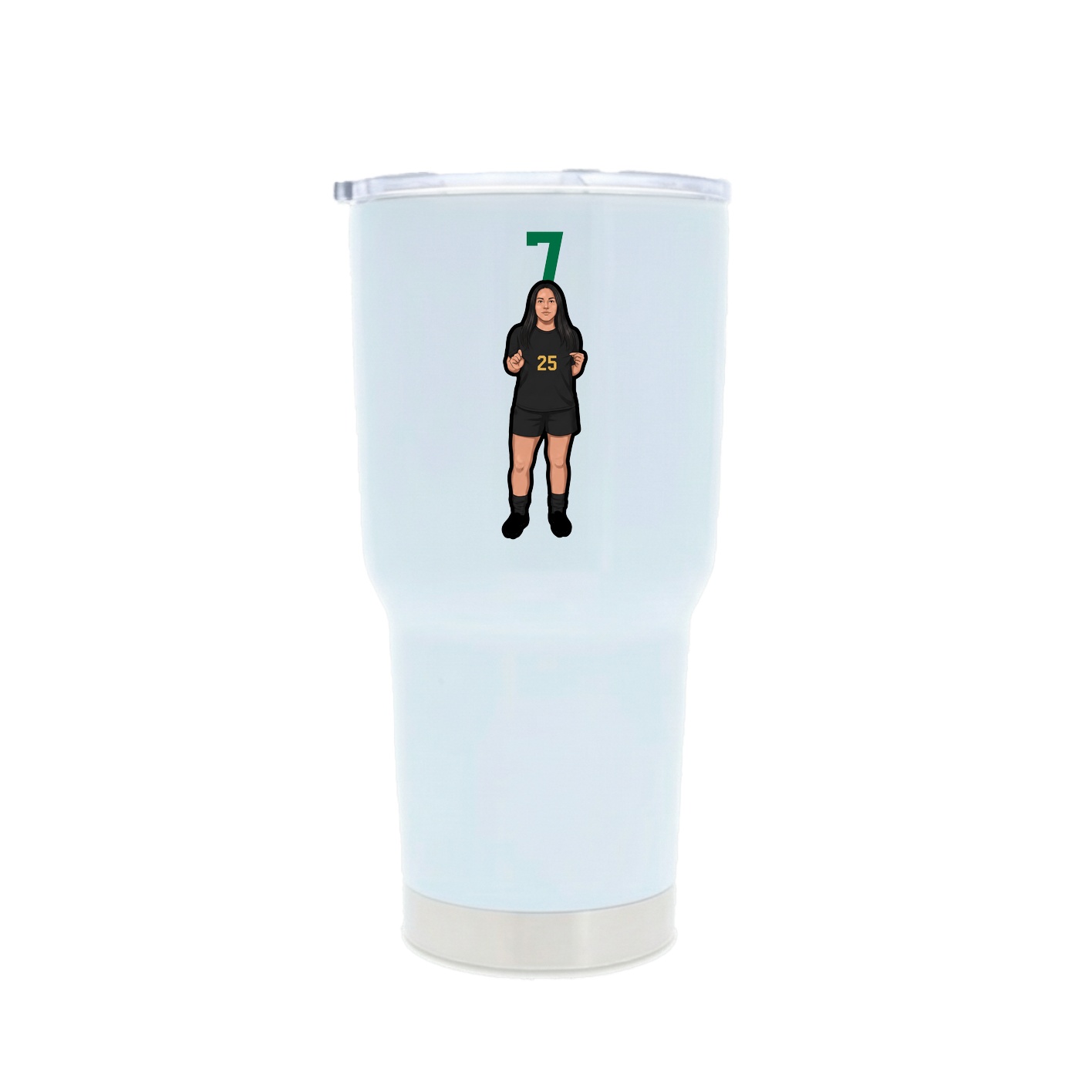 30oz Stainless Steel Tumbler — Number Top in White