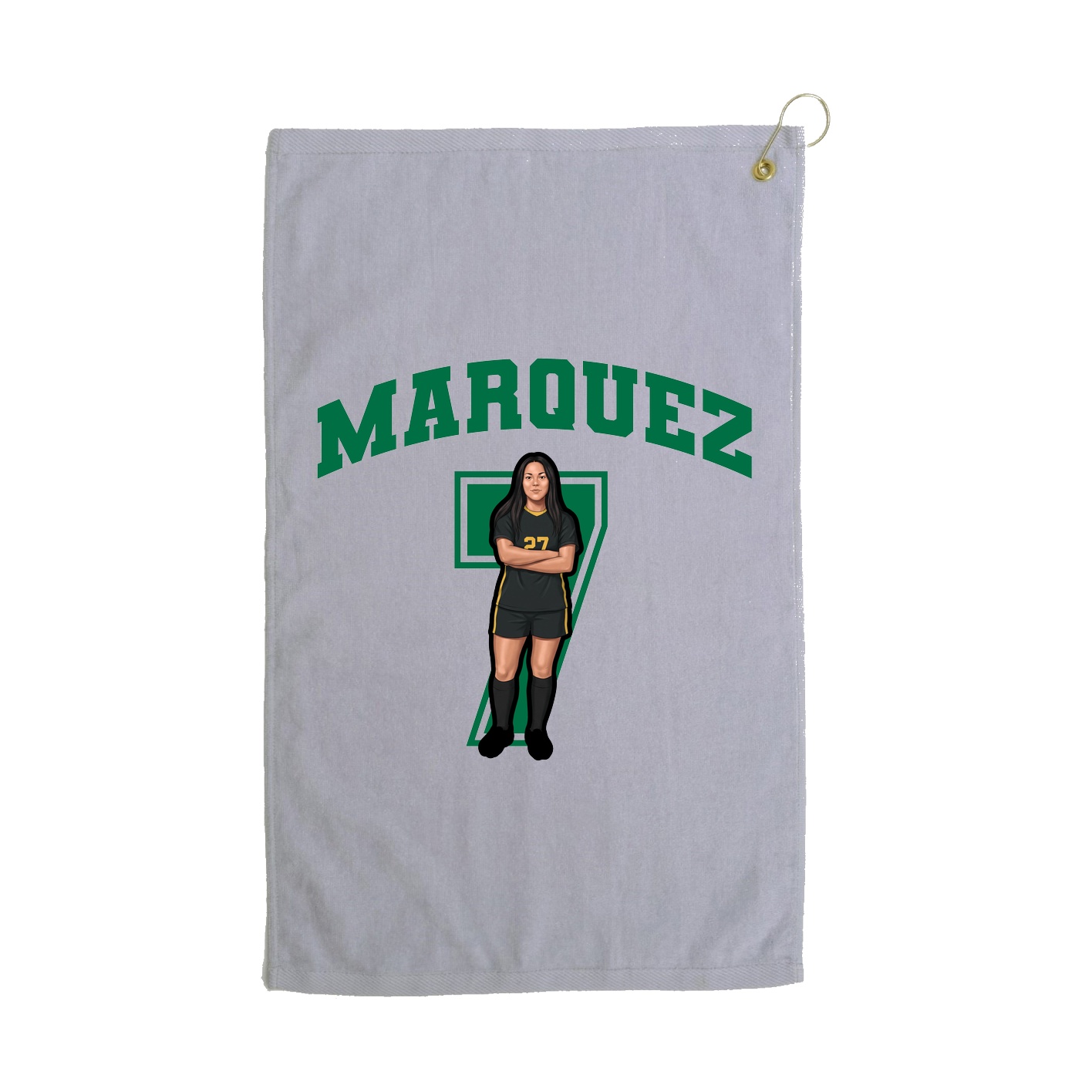 Golf Towel — Number in Grey