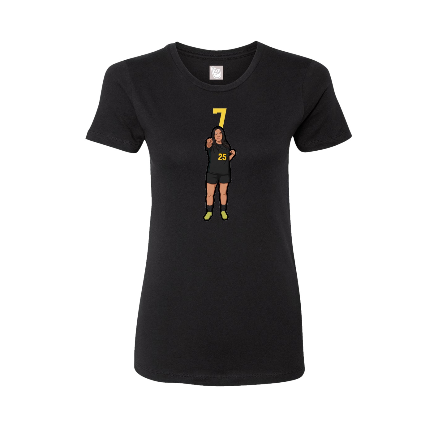 Fitted Women's Tee — Number Top in Black