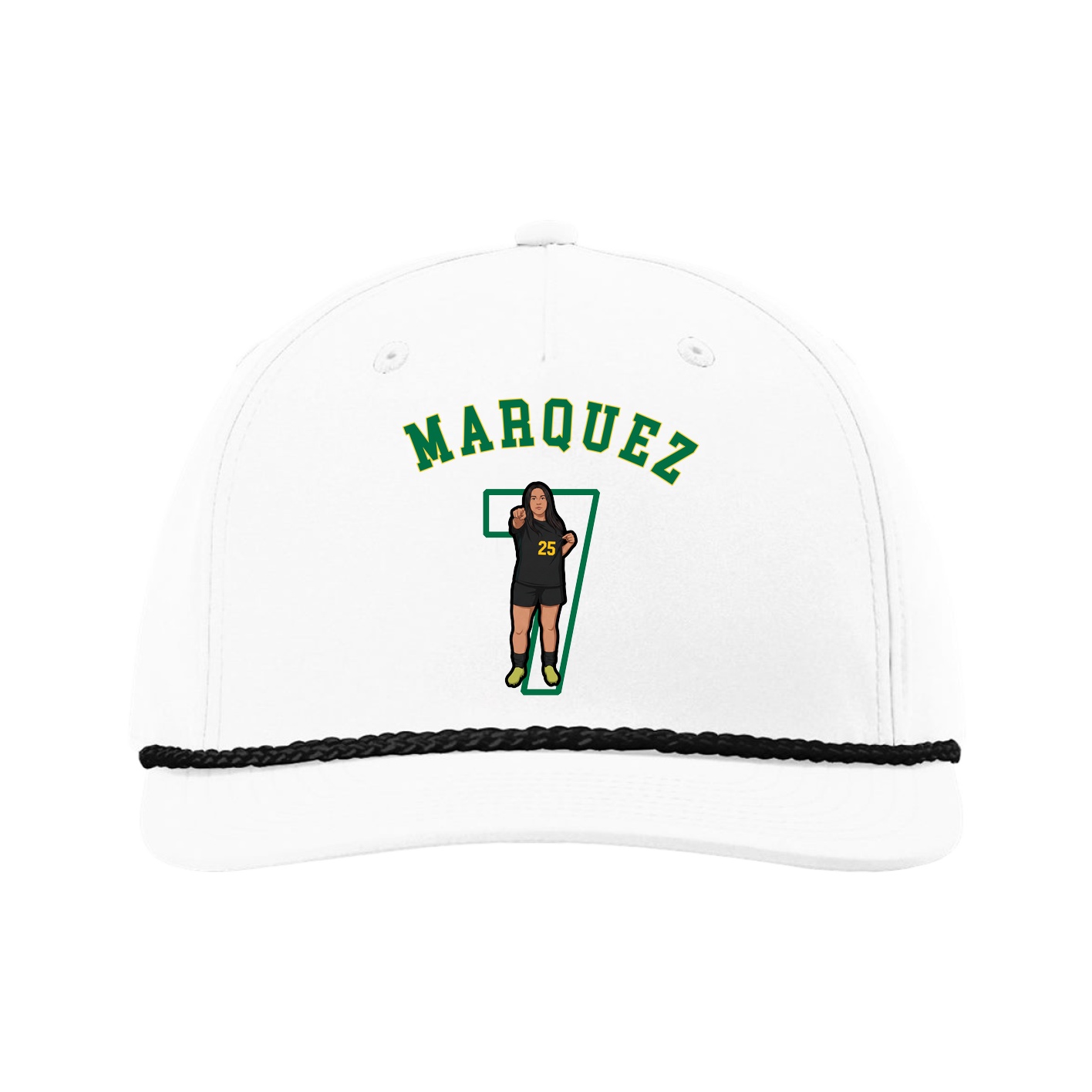 Five-Panel Classic Rope Cap — Shirsey Arch in White